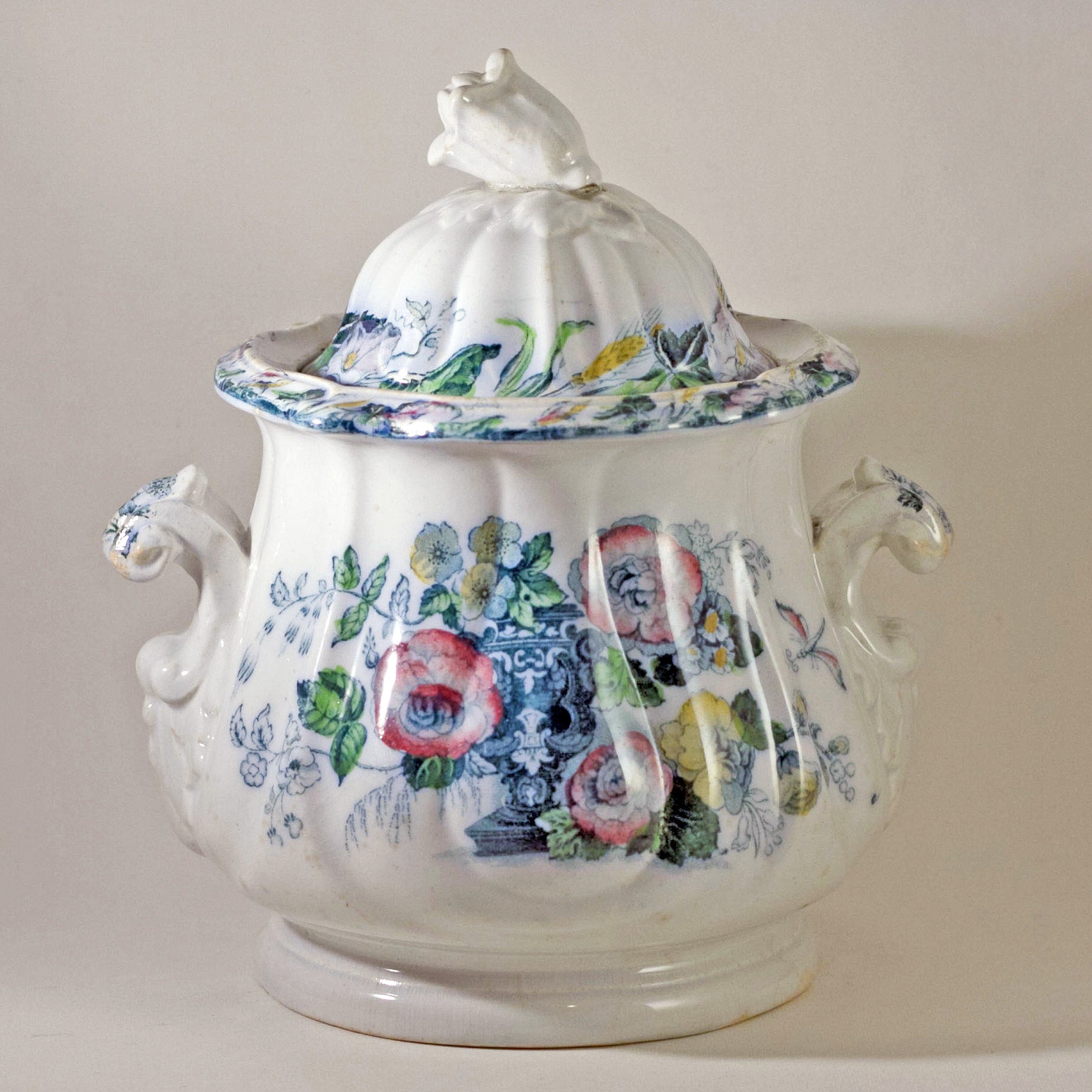 Royal Doulton 1800's Antique Ironstone Large hot Tureen Elaine Pattern