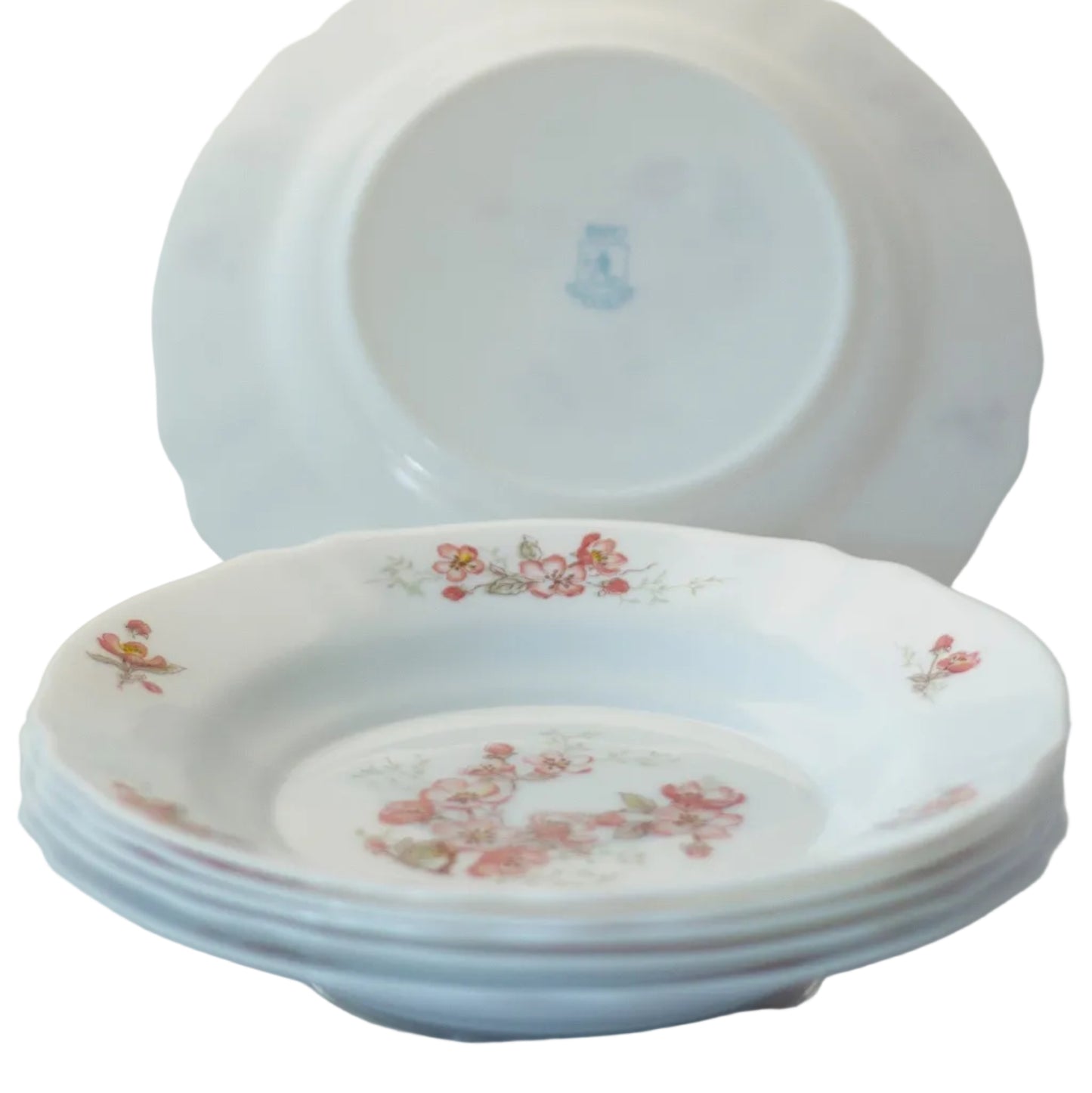 Arcopal Florentine Rimmed Soup Bowl | Pink Floral France