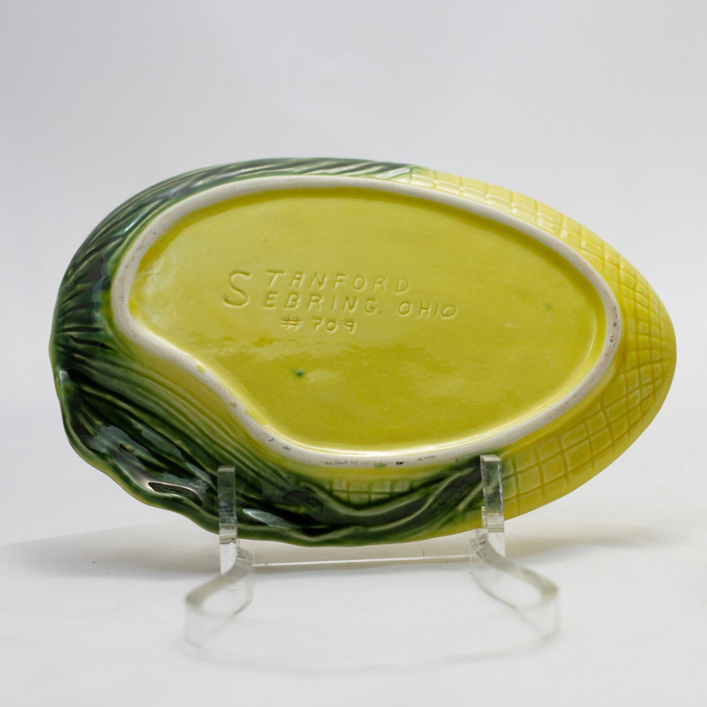 STANFORD POTTERY CORN Snack Plate & Cup Set Circa 1940s