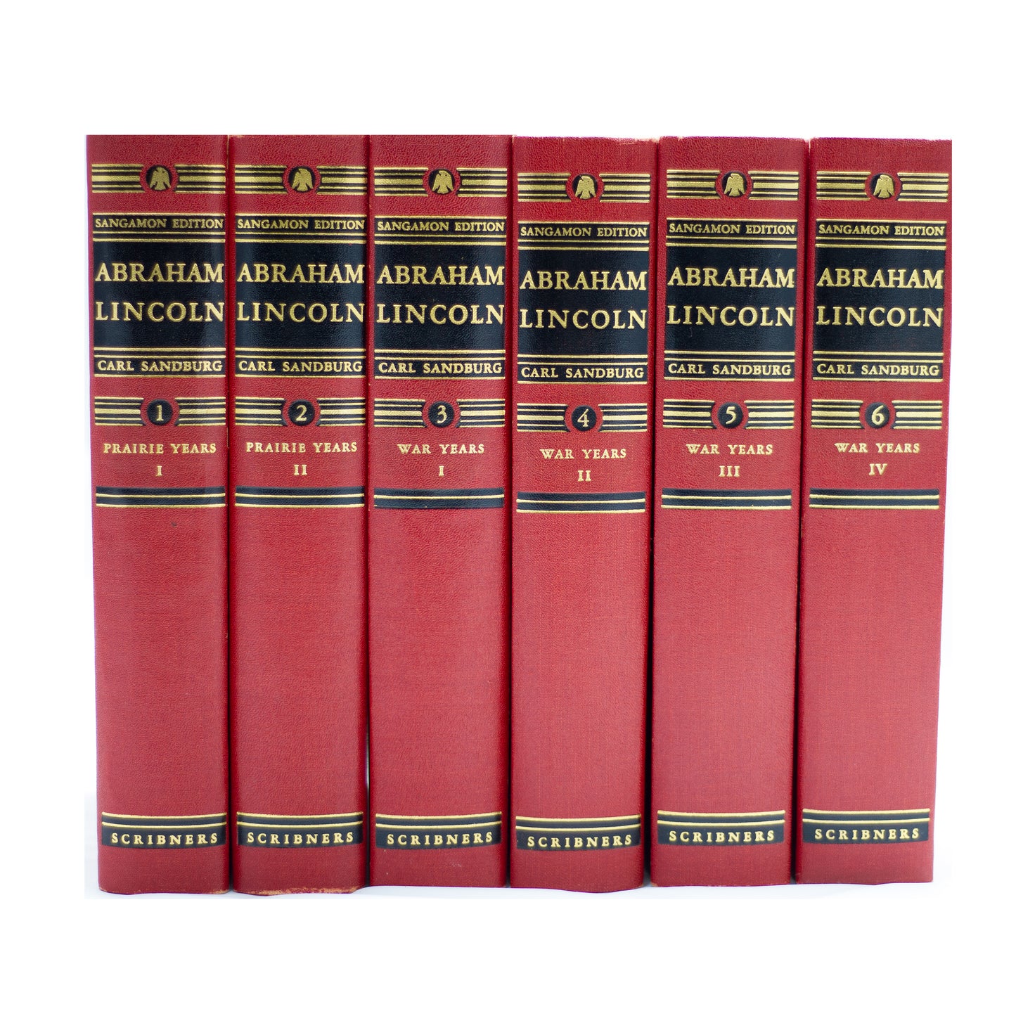 Abraham Lincoln: The Sangamon Edition by Carl Sandburg (1948, 6 Vol. Set)