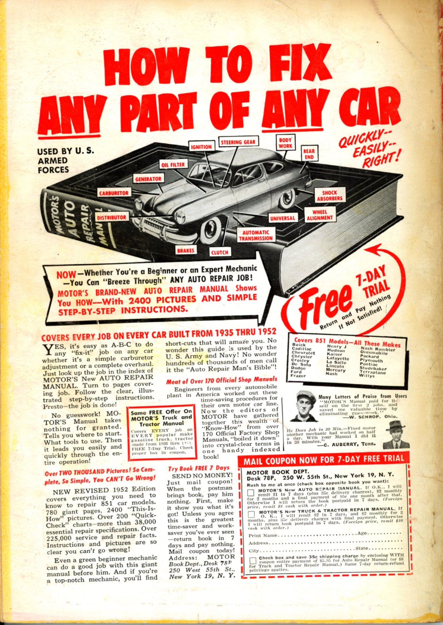 ANTIQUE AUTOMOBILES by John Bentley | Fawcett Publishers ©1952 BACK