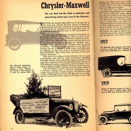 ANTIQUE AUTOMOBILES by John Bentley | Fawcett Publishers ©1952 CHRYSLER 1915 PAGE 24