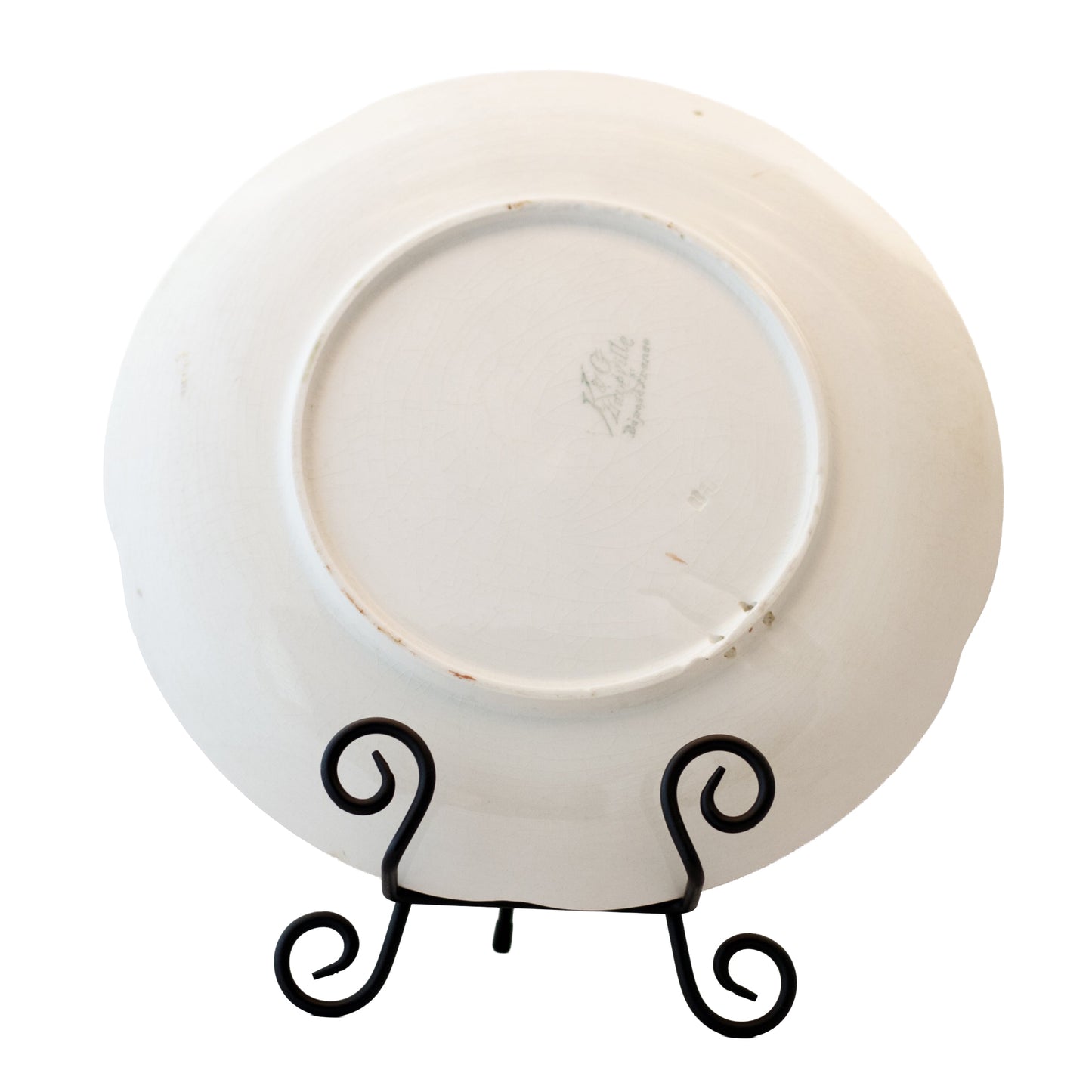 Antique K & G Lunéville Faïence Fruit Platter – Apples & Cherries, French Tin-Glazed Earthenware, c. 1890 Backmark