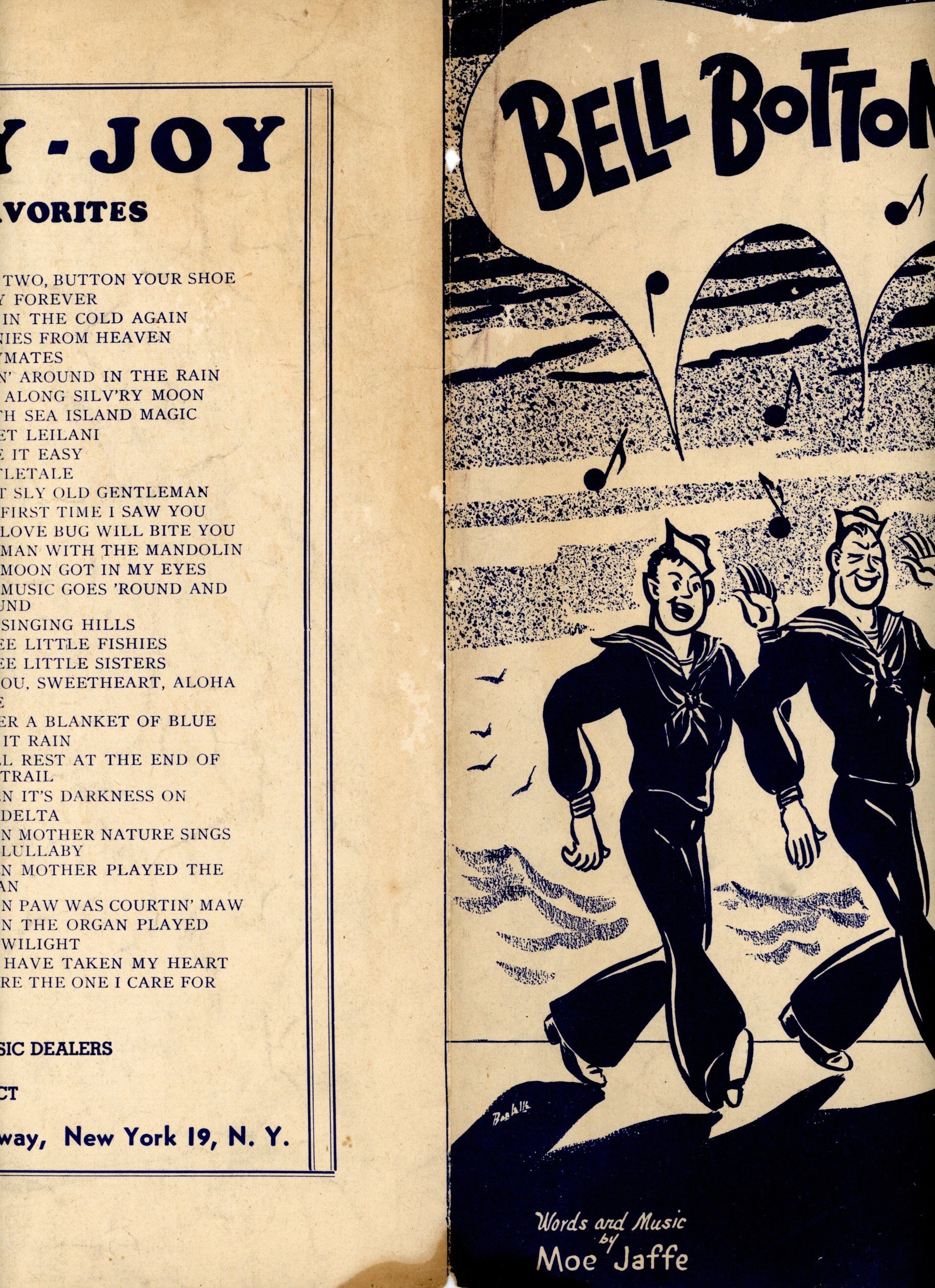 BELL BOTTOM TROUSERS Sheet Music Santly-Joy ©1944