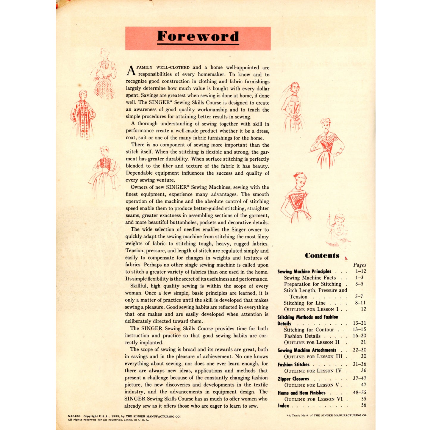 1955 Singer Sewing Skills – Illustrated Dressmaking Techniques Guide