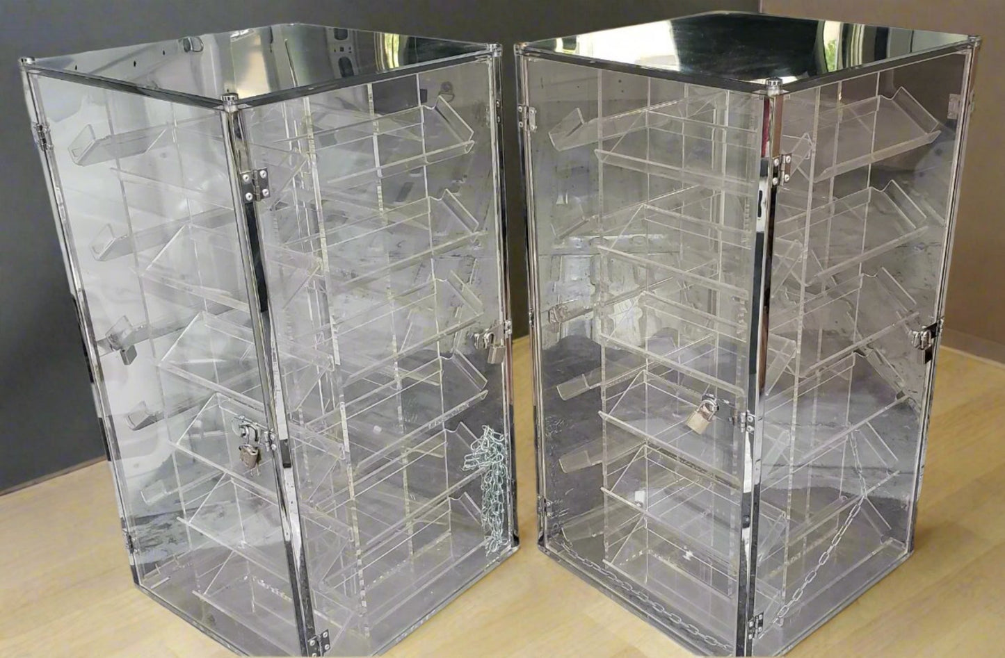 Tamper-Proof ROTATING TOWER DISPLAY CASE for Showcasing Jewelry 24 ½" by 13"