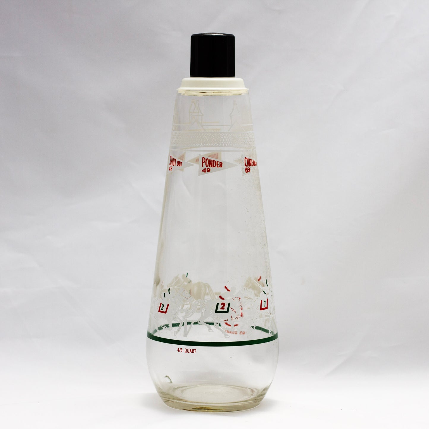 Vintage 1963 Double Springs Whiskey Kentucky Derby Winners Glass Decanter