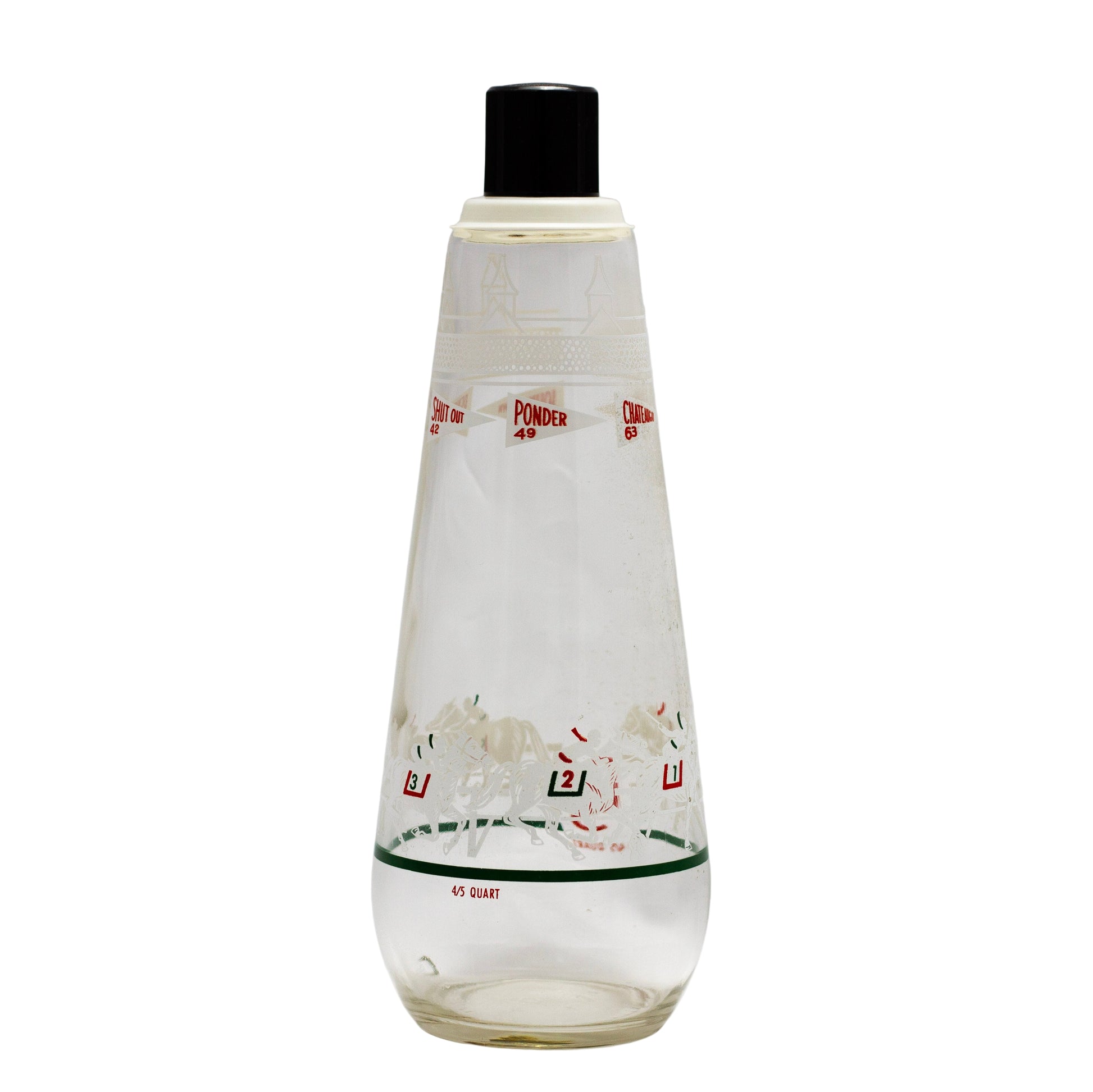 Vintage 1963 Double Springs Whiskey Kentucky Derby Winners Glass Decanter