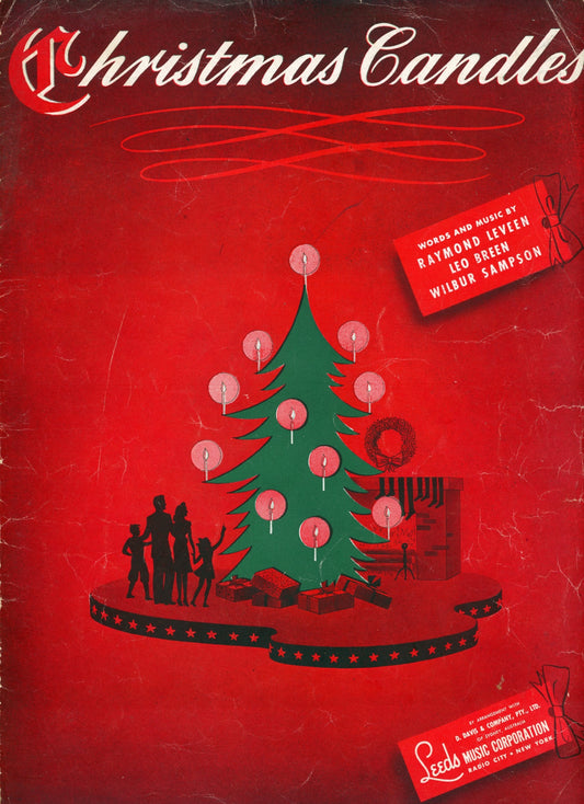 CHRISTMAS CANDLES Vintage Sheet Music by Leeds Music and D. Davis & Company ©1943 ©1944 Front