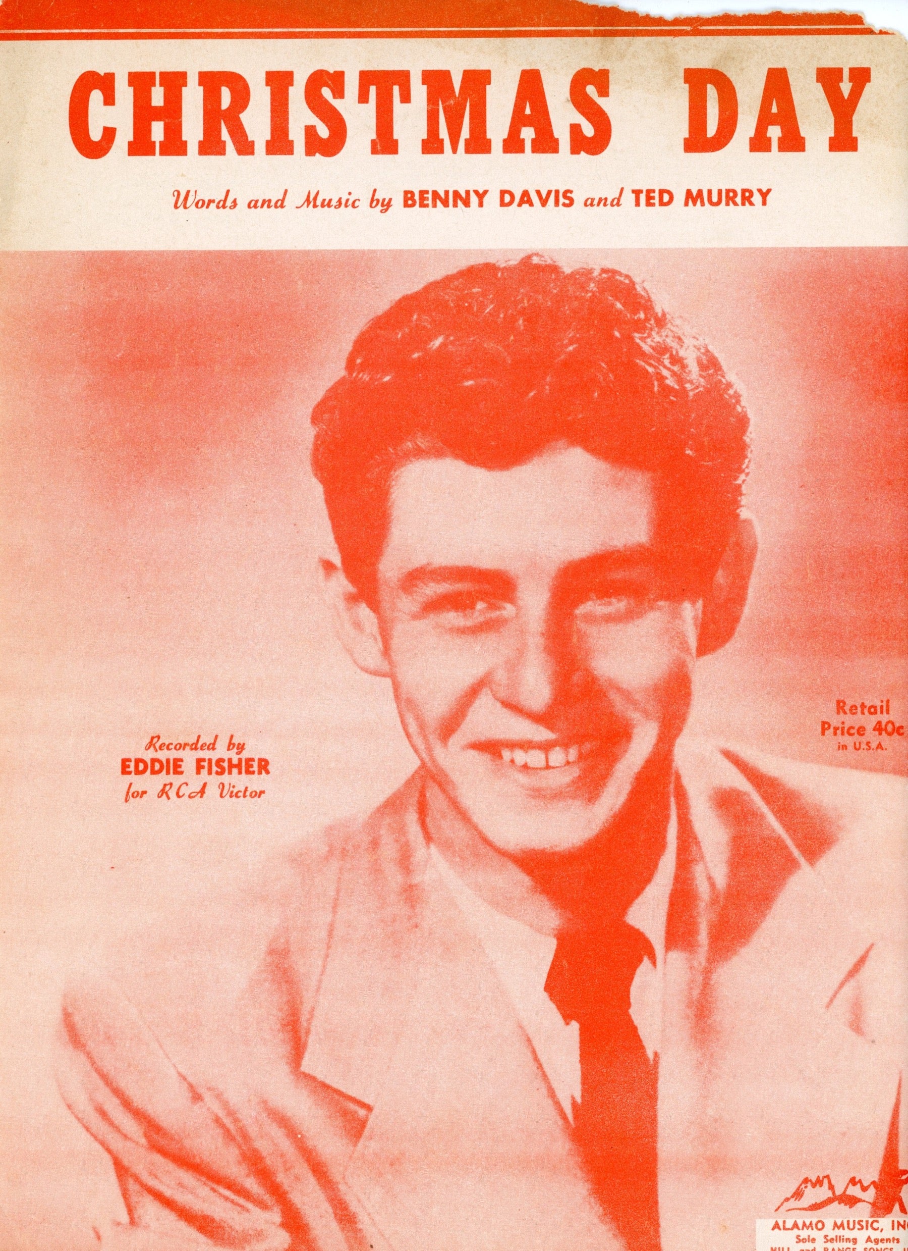 CHRISTMAS DAY Vintage Sheet Music by Benny Davis & Ted Murry ©1952 BFront