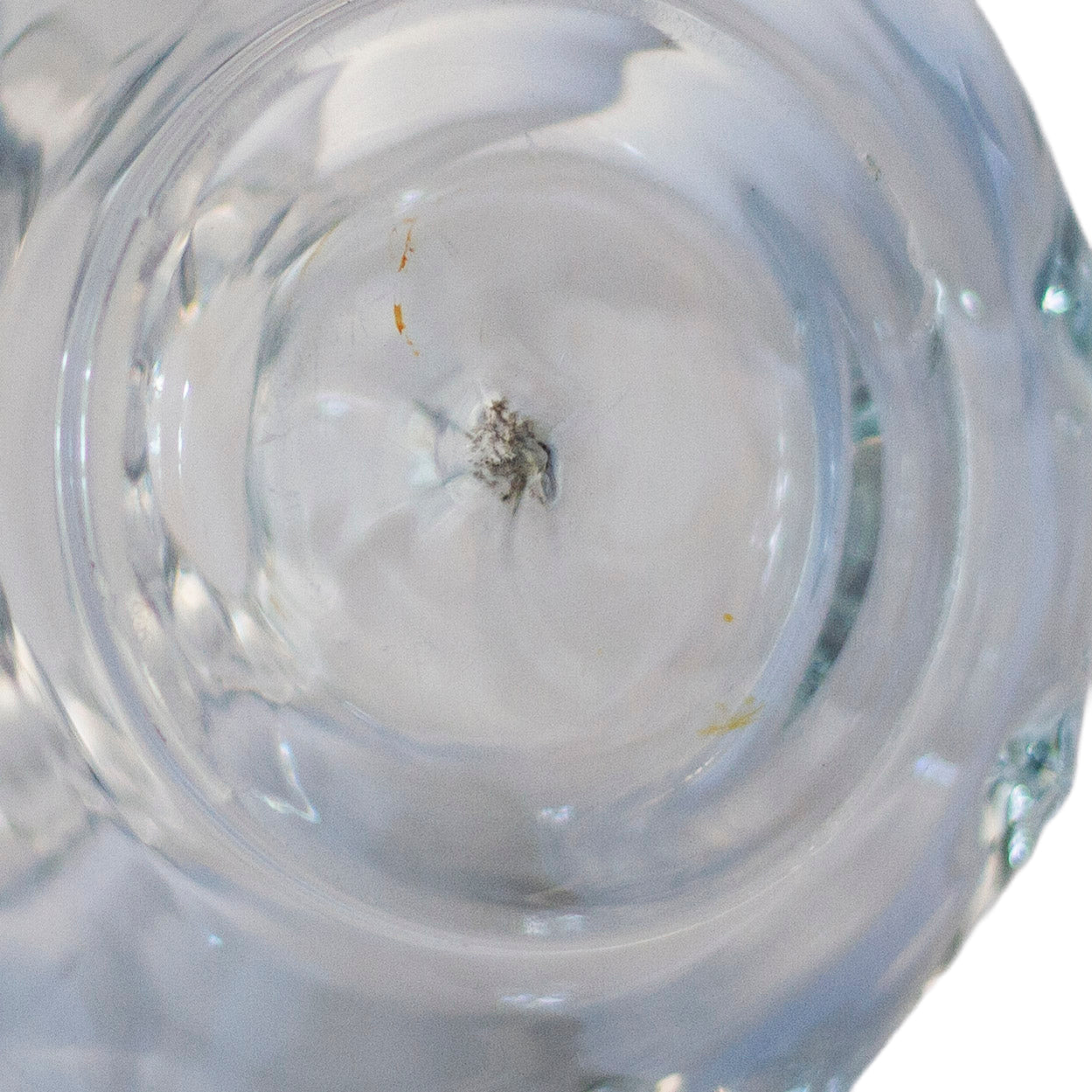 Hand-Blown Clear Art Glass Ribbed Bulb Vase with Pontil | Mid-Century