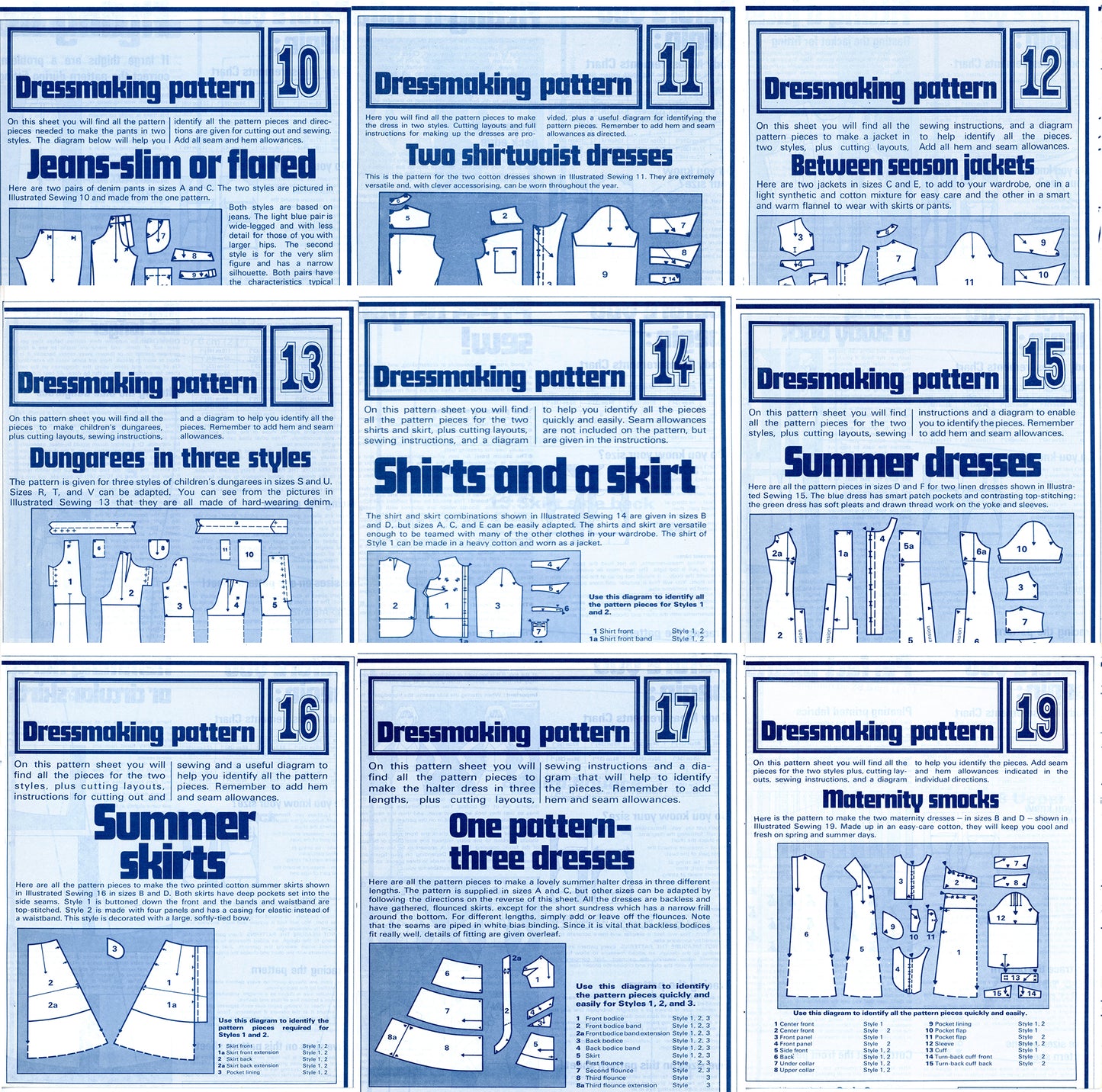 Phoebus Publishing DRESSMAKING PATTERNS Set of 80 Uncut 10-19