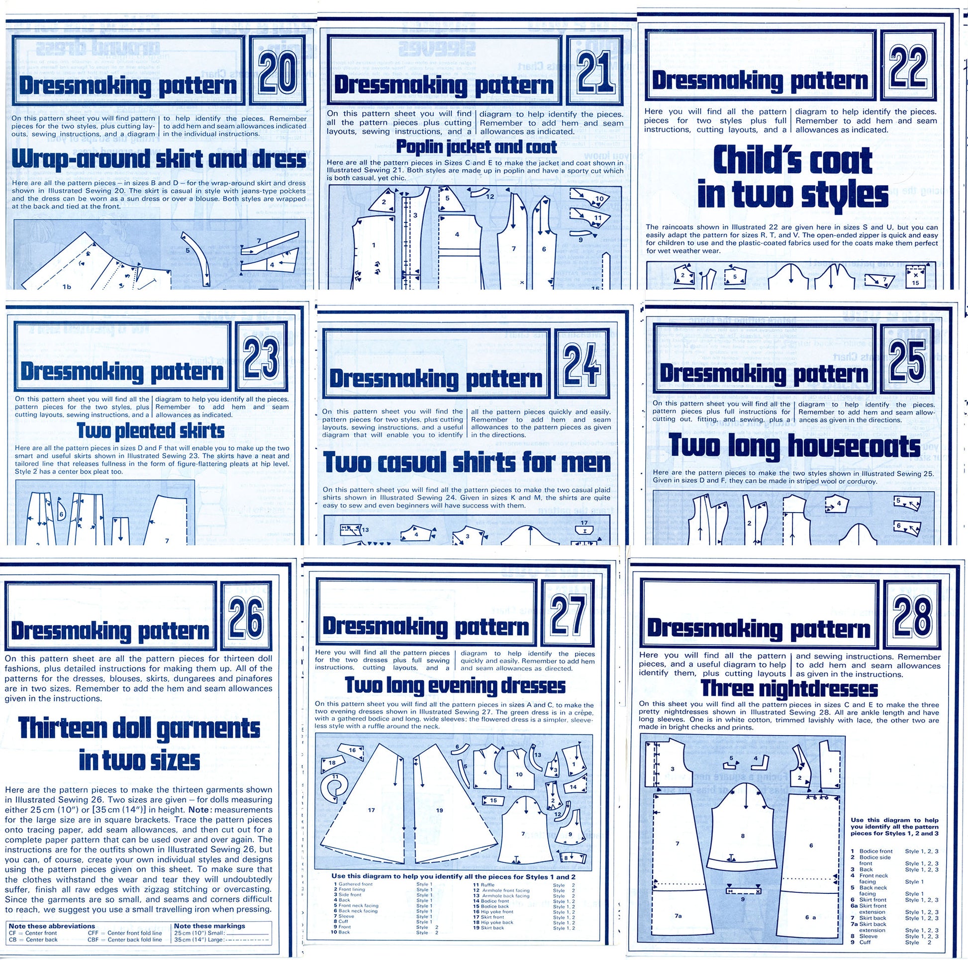 Phoebus Publishing DRESSMAKING PATTERNS Set of 80 Uncut 20-28