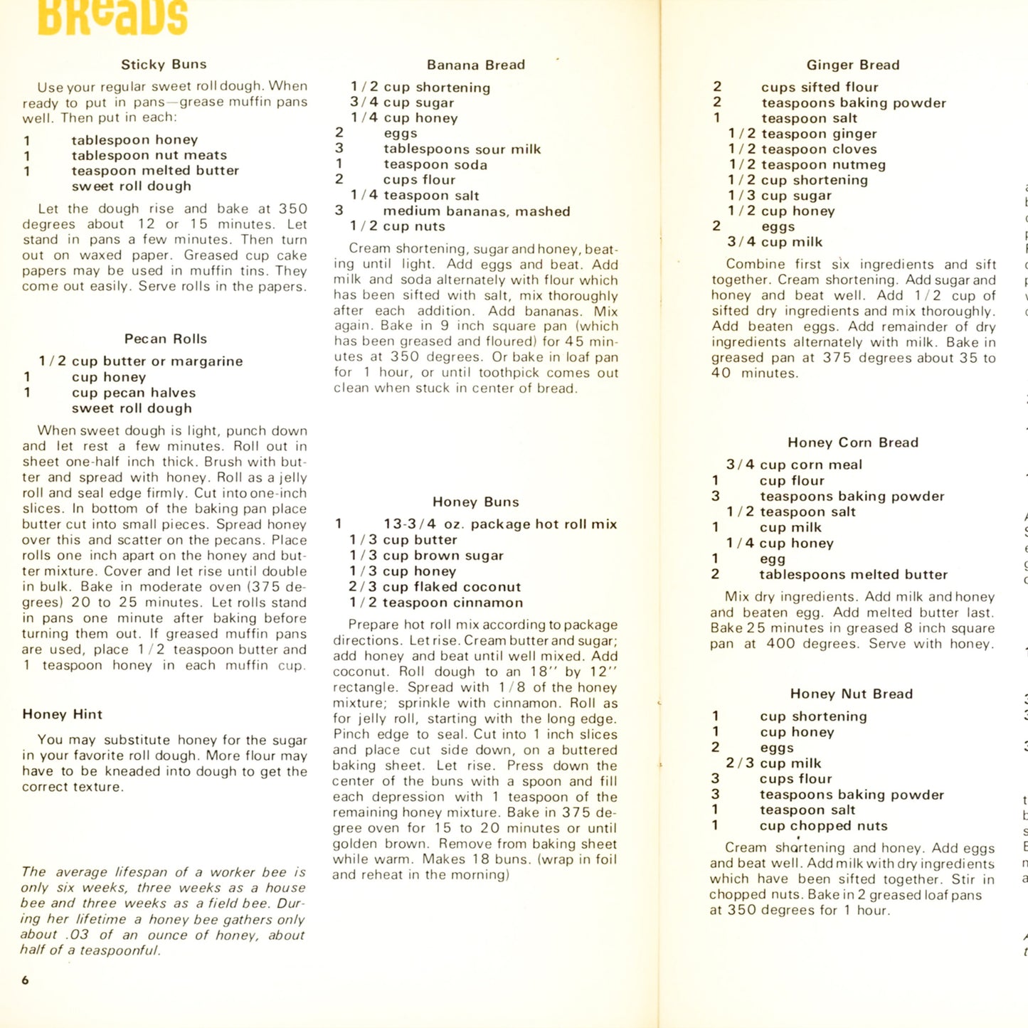 Drops of Gold: Ohio Honey (1972) Ohio Department of Agriculture Honey Recipe Pamphlet