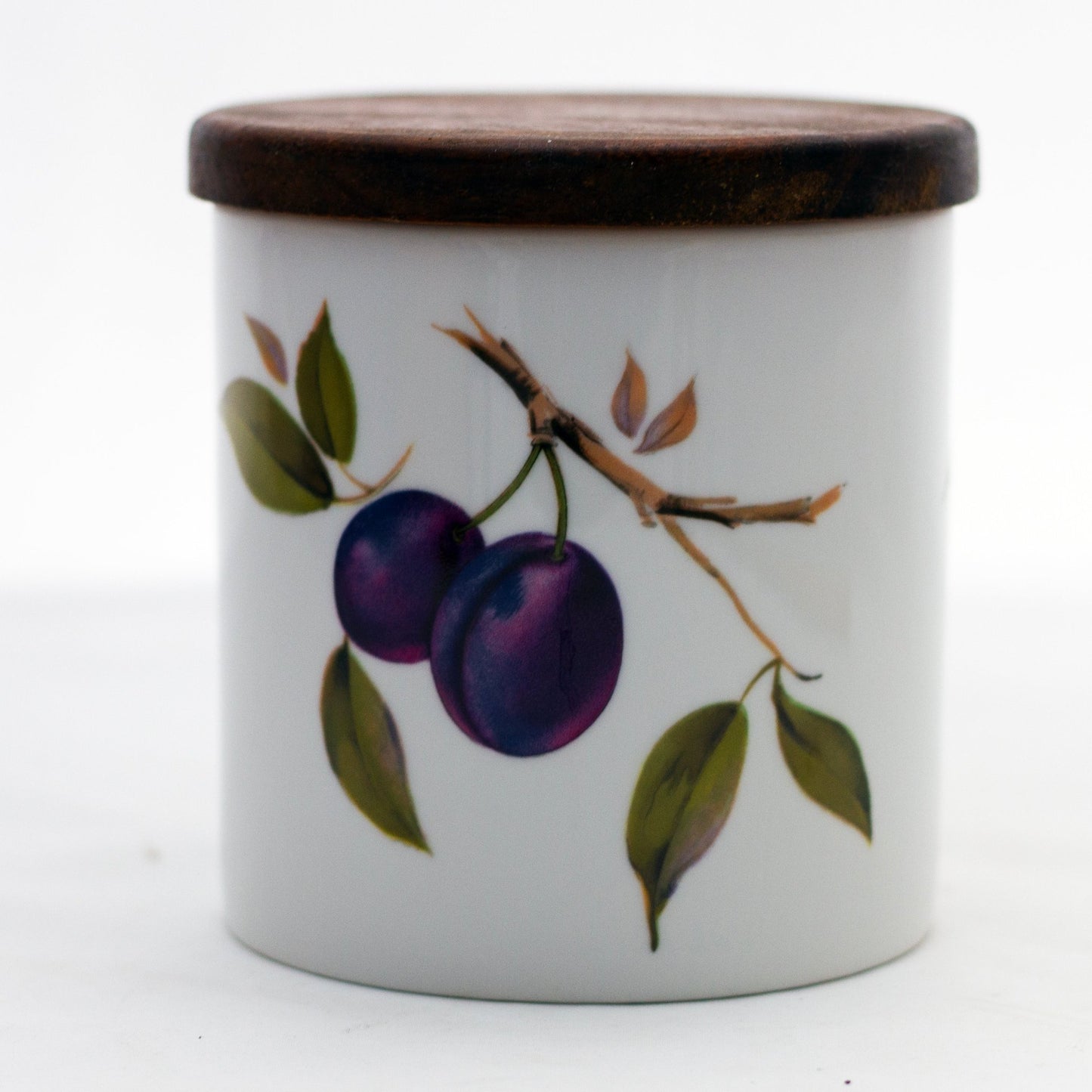 Evesham Gold Coffee Canister Wood Lid Plum Side