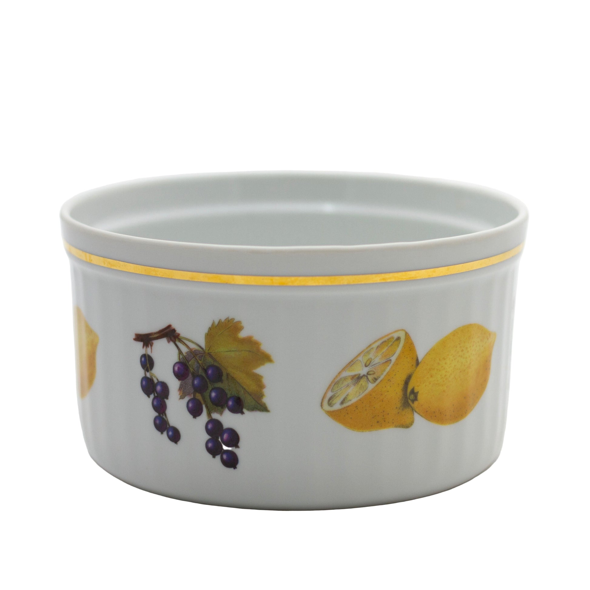 Royal Worcester Evesham Gold Soufflé Dish – Fine English Porcelain 5" Ovensafe