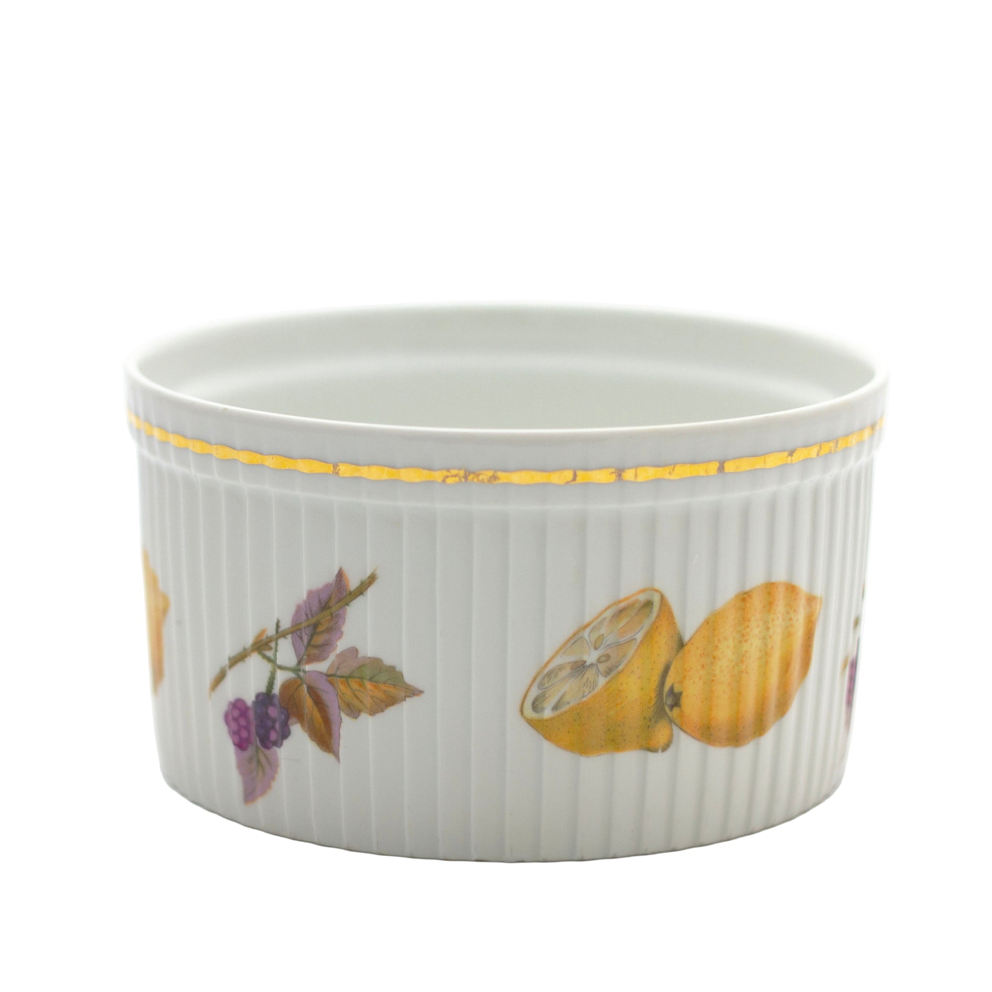 Royal Worcester Evesham Gold Soufflé Dish – Fine English Porcelain 5"