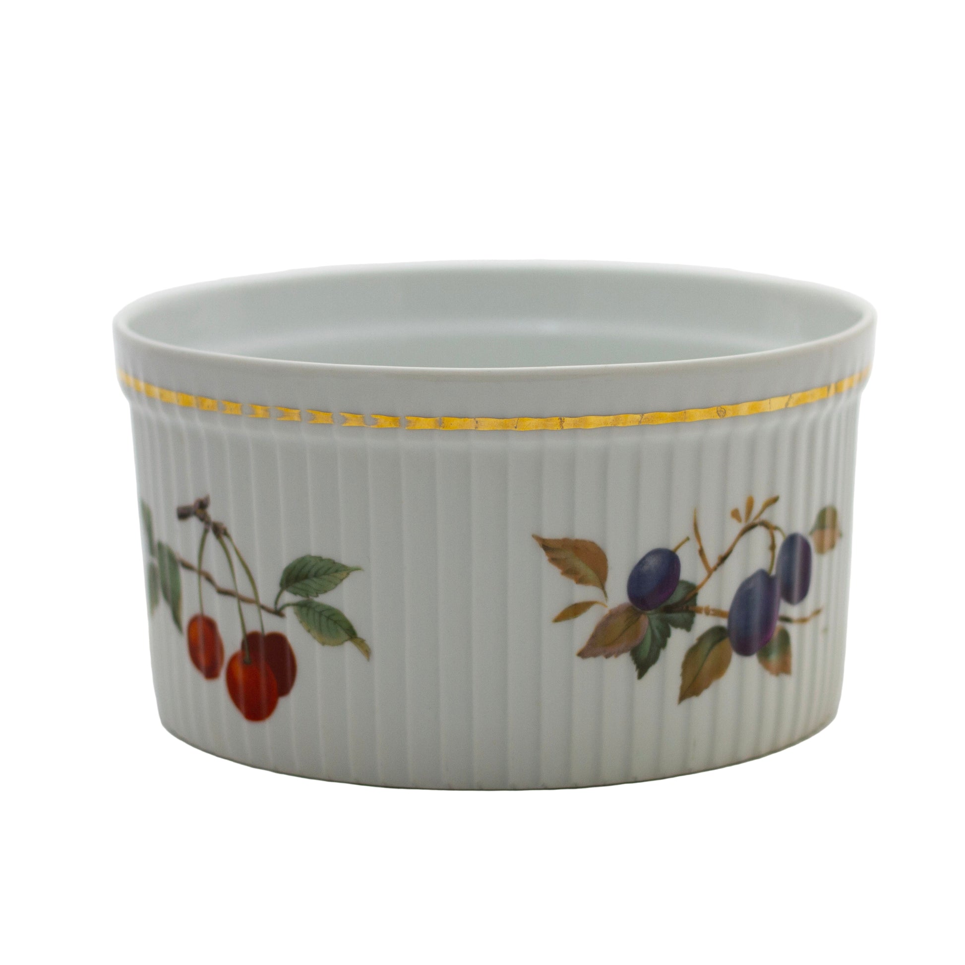 Royal Worcester Evesham Gold Soufflé Dish – Fine English Porcelain  6"