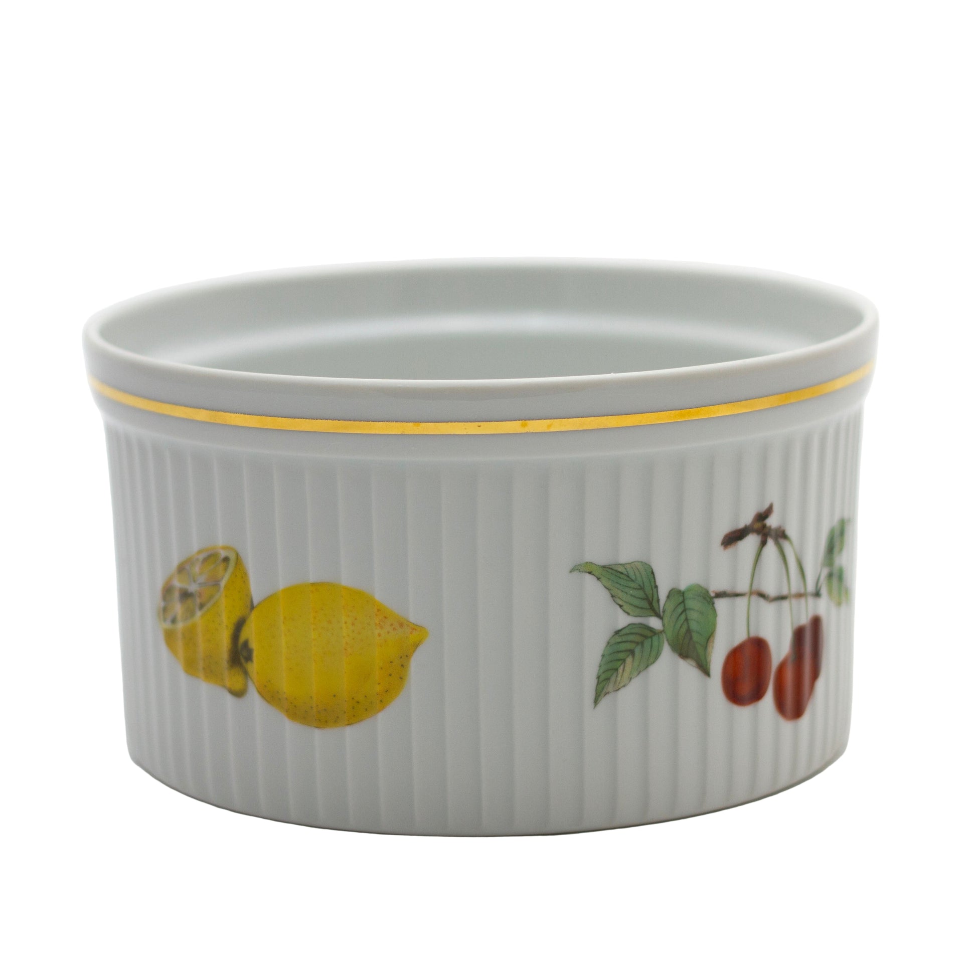 Royal Worcester Evesham Gold Soufflé Dish – Fine English Porcelain 6" Ovensafe