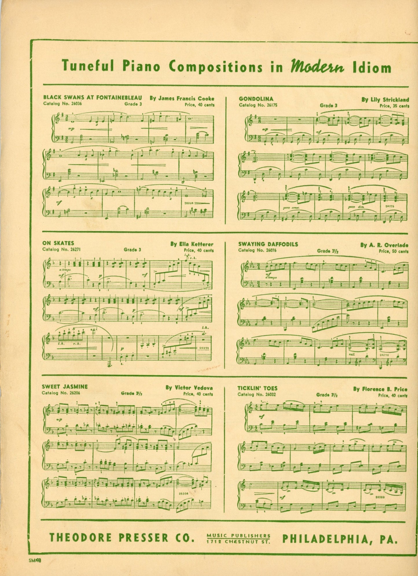 FADED MEMORIES Piano Solo by O. Scheldrup OBerg Vintage Sheet Music ©1947