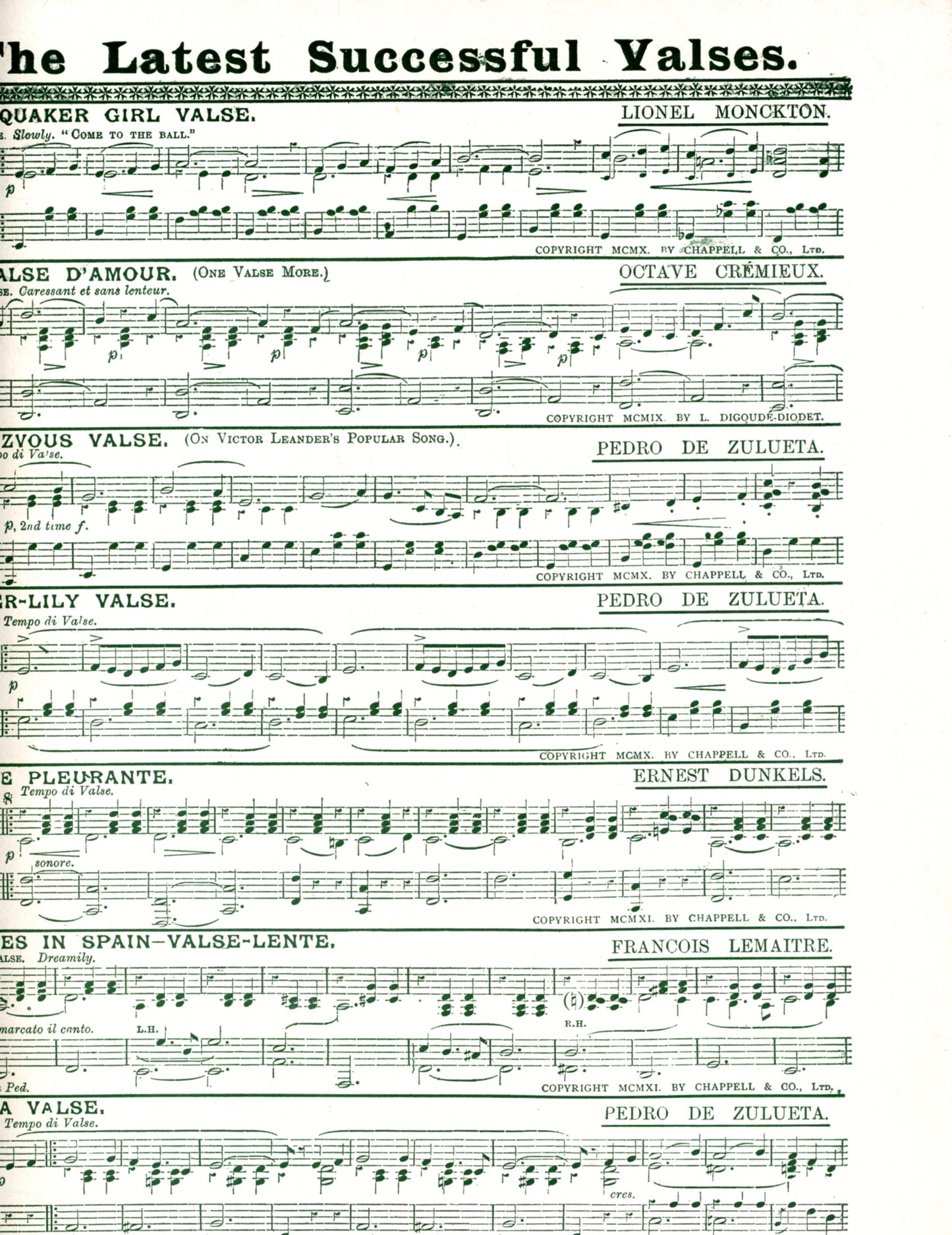 GYPSY LOVE A Romantic Comic Opera in Three Acts Sheet Music ©1911