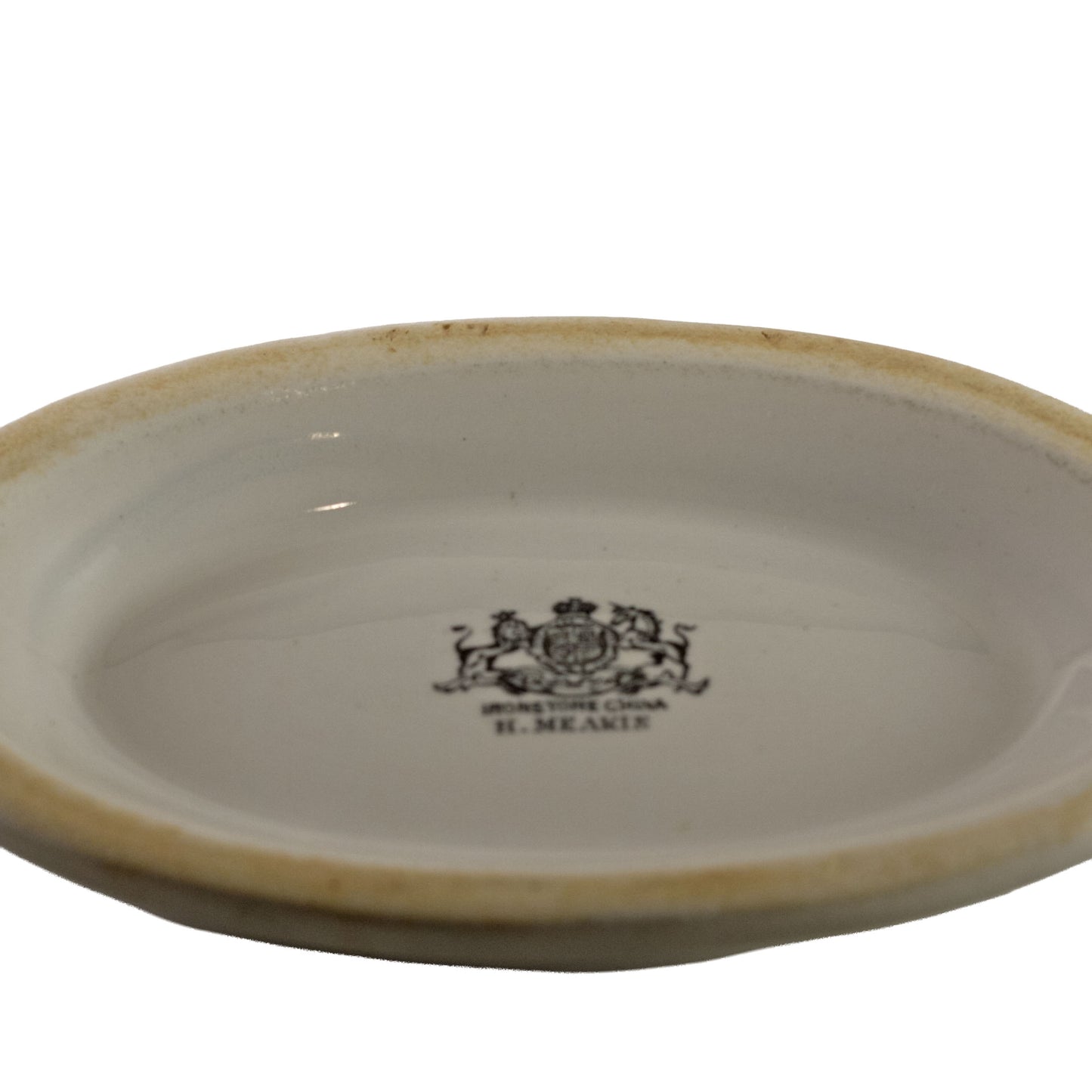Plat de service couvert H. Meakin en faïence, motif uni « Plain Uplift », Cobridge Angleterre v. 1873–1876