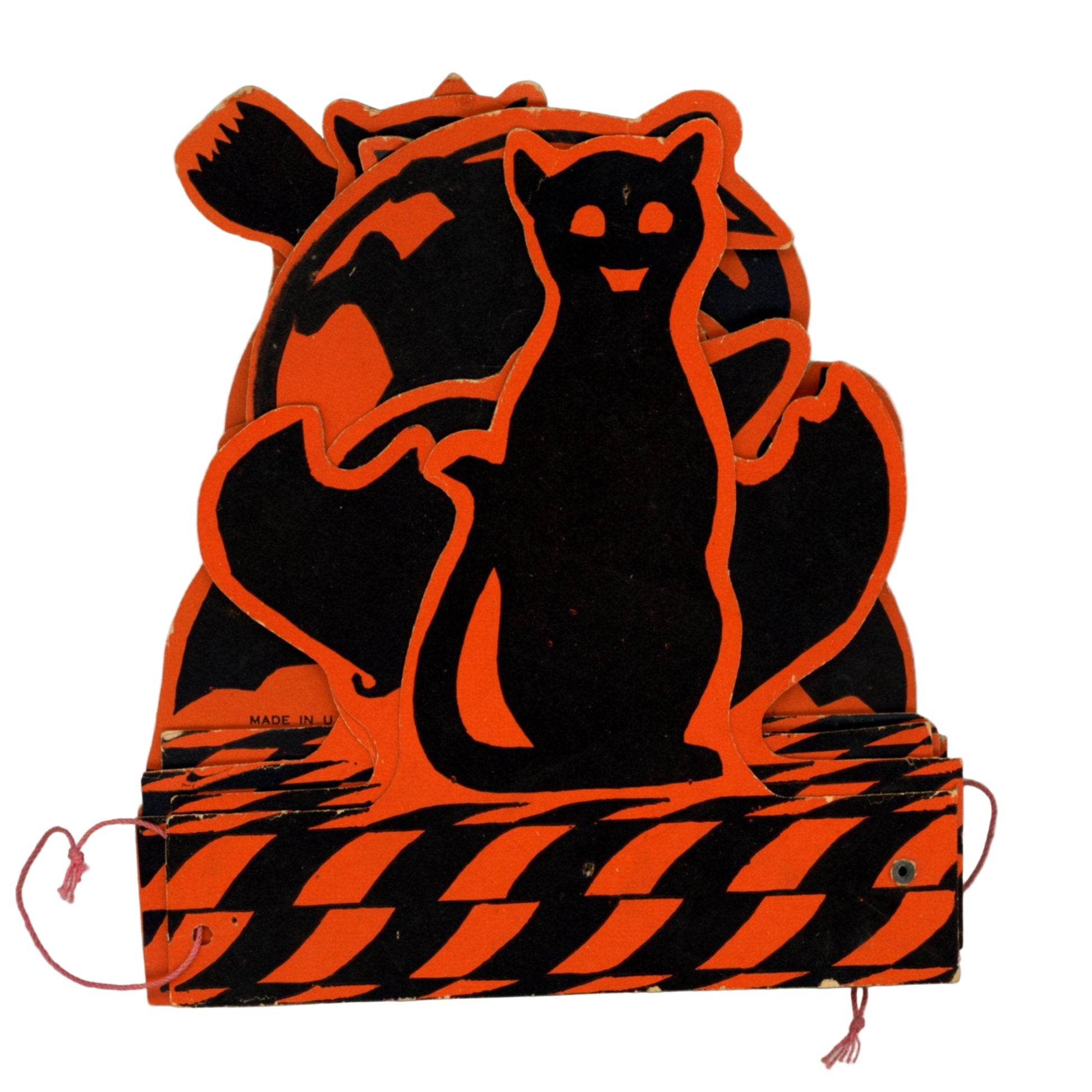 Vintage 1950s Halloween Die-Cut Garland – Black Cats, Owls, Witches & Jack-O-Lanterns First Die Cut