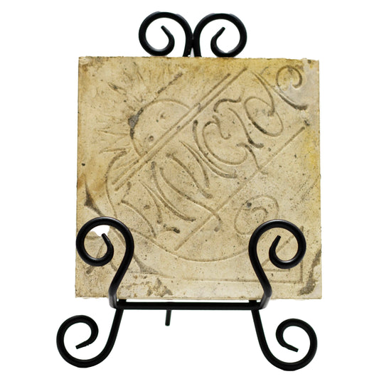 Antique Kensington Majolica Rare Tile with Mark, 1880s, Newport KY Maker's Mark