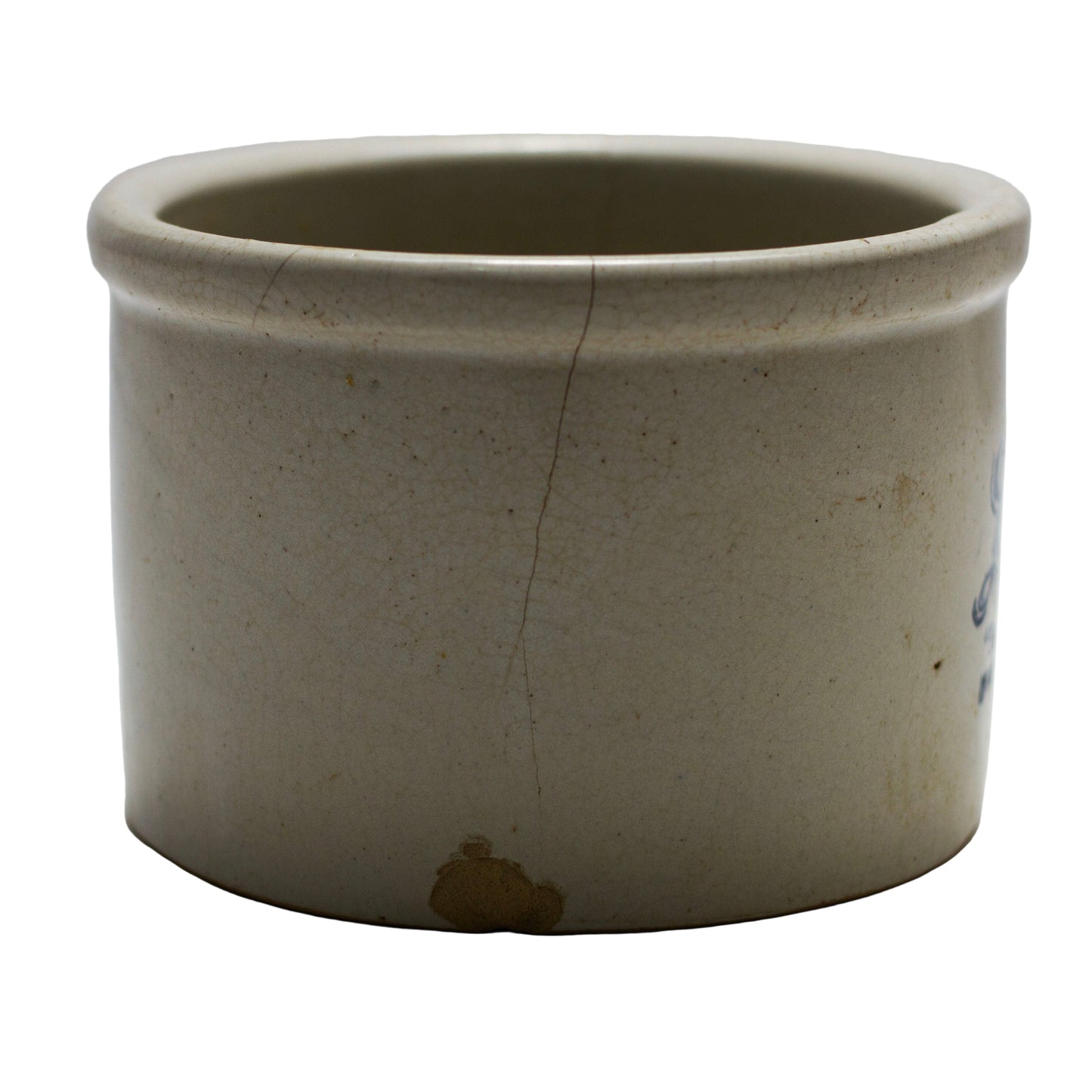 Rare Antique Lambrecht Butter Crock – New York & New Jersey Stoneware Advertising Jar (1910s–1930s) Side