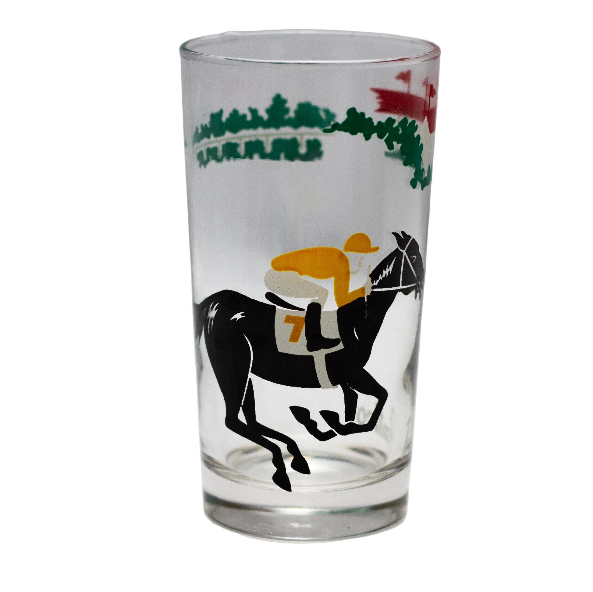 Libbey Safedge Jockey Club Horse Racing Pimlico Glass Front