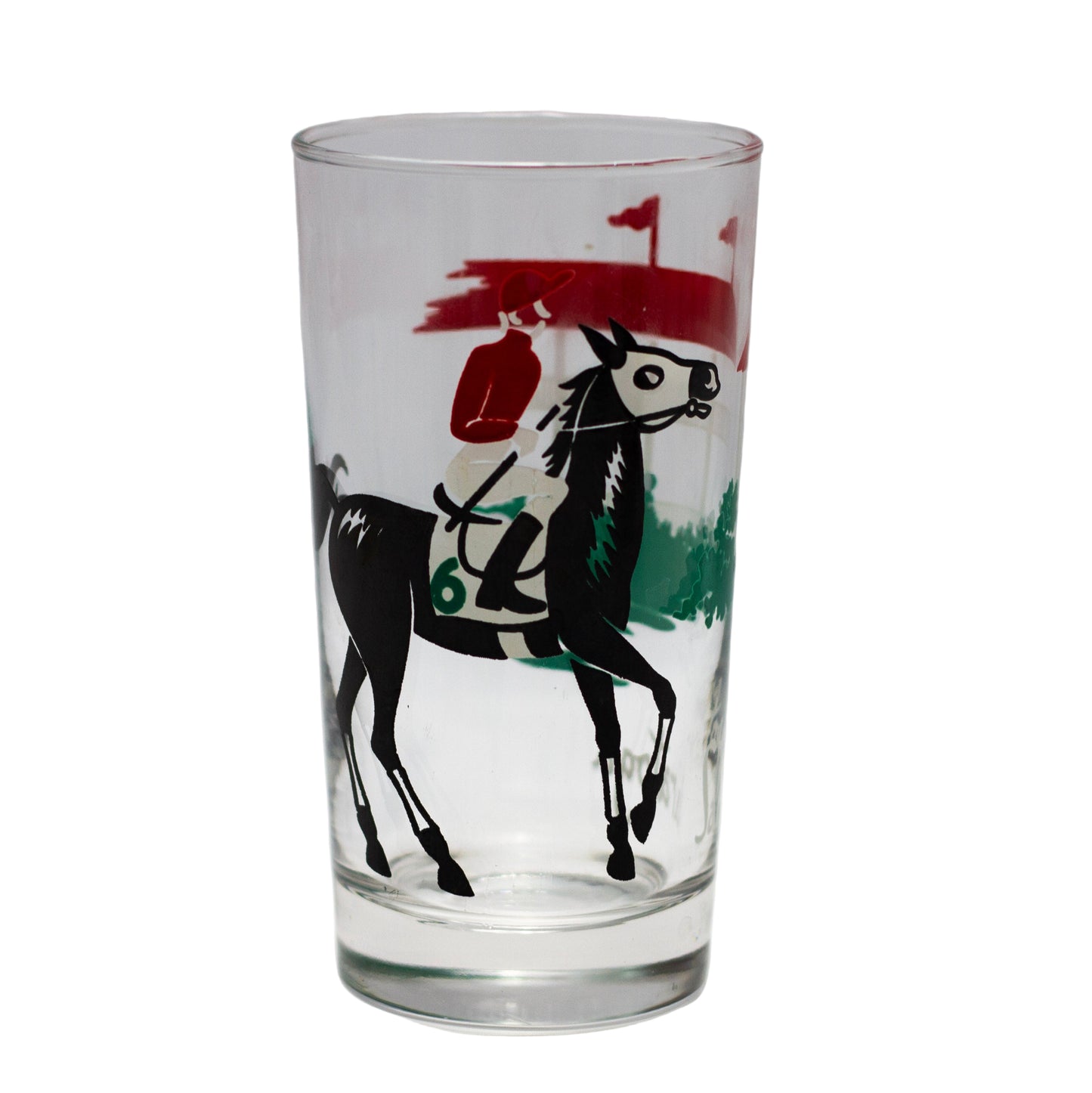 Libbey Safedge Jockey Club Horse Racing Saratoga Glass Front