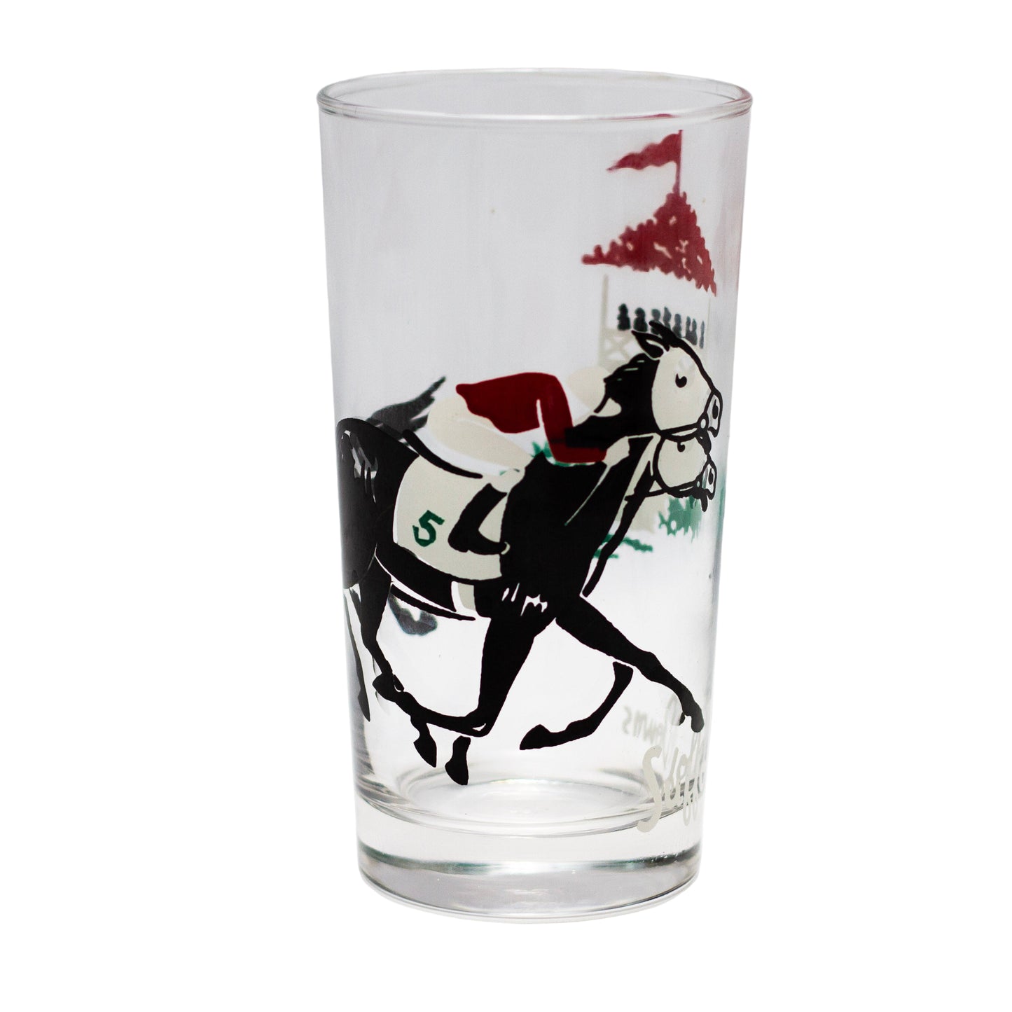 Libbey Safedge Jockey Club Horse Racing Suffolk Downs Glass