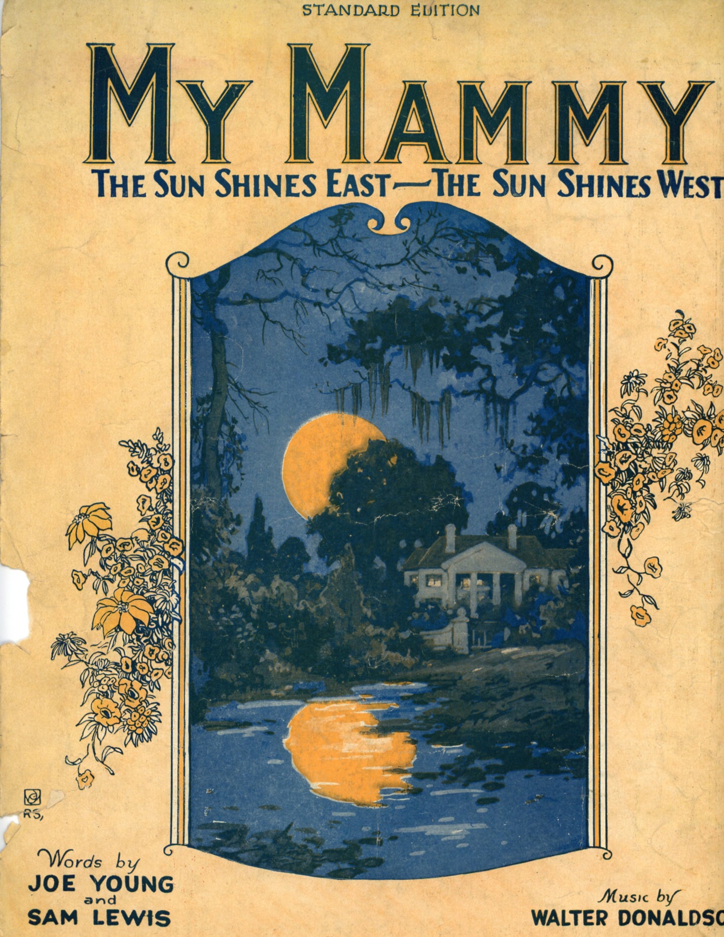 MY MAMMY The Sun Shines East The Sun Shines West Sheet Music ©1921 COVER