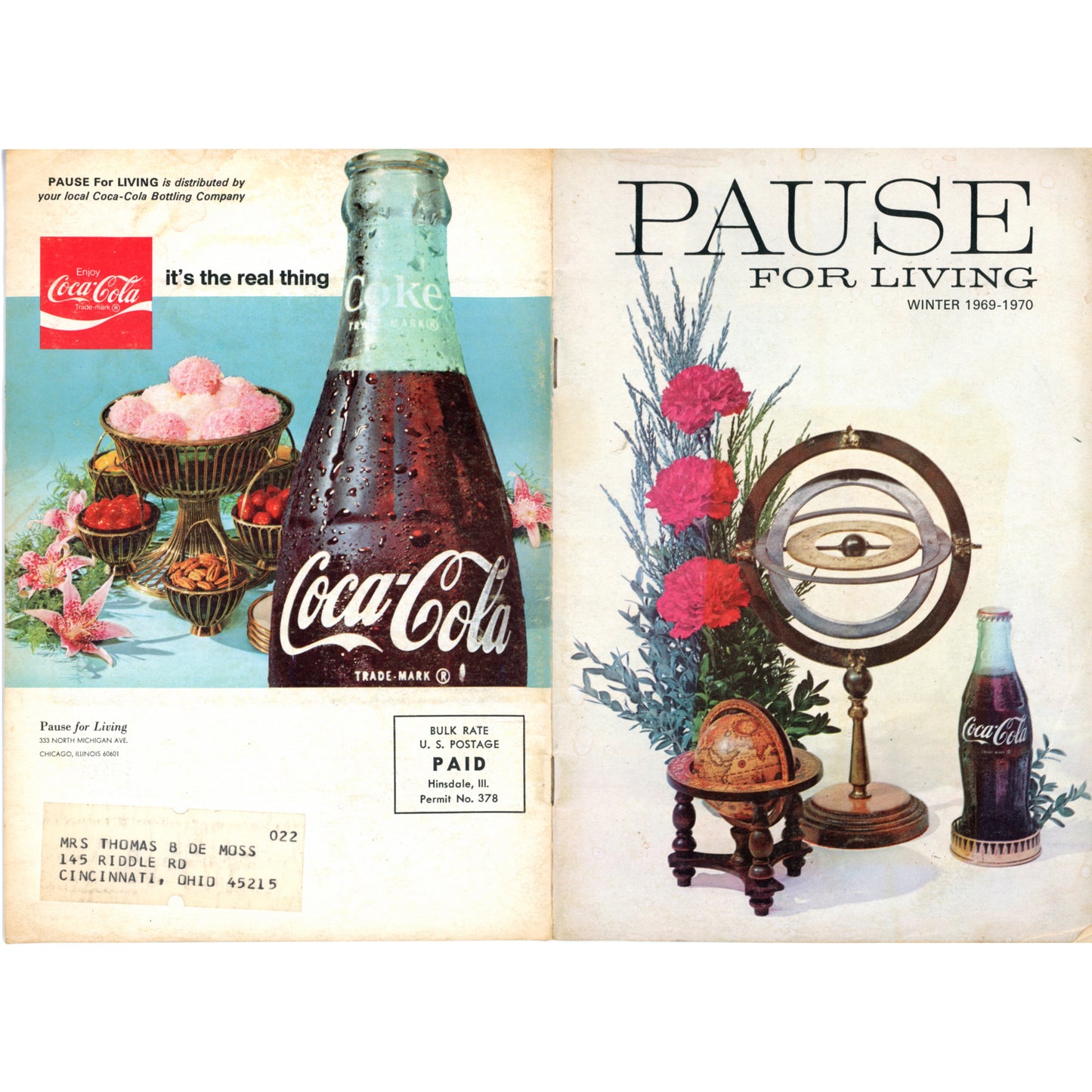Pause for Living Final Issue Winter 1969–1970 with Coca-Cola Farewell Letter Cover Spread