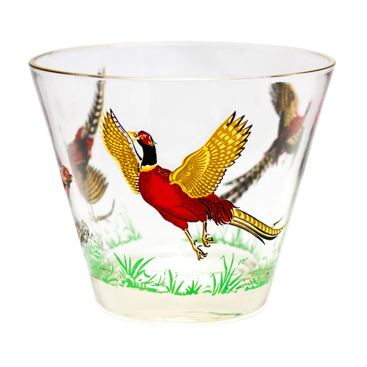 Hazel-Atlas Vintage Pheasants Barware Ice Bucket