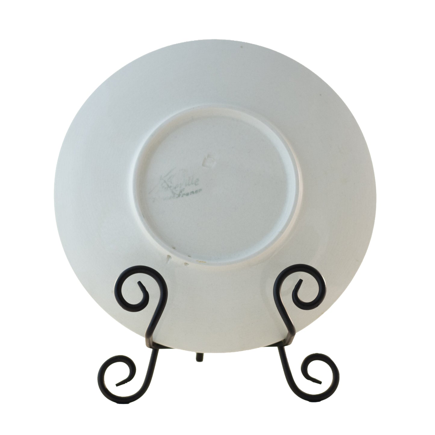 Antique French Faïence Peaches Plate by K & G Lunéville, Signed Obert, c.1900 (8½”) Apricot Gold background Mark