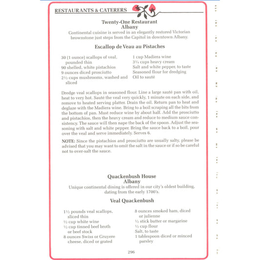 Stenciled Strawberry Cookbook, 4th printing. 1,100+ recipes, like‑new condition. Beautiful strawberry cover. Junior League of Albany. Twenty-One Restaurant Albany recipe