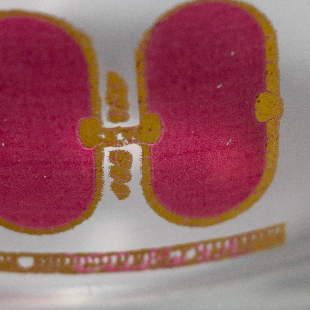 Vintage Cranberry Scroll Roly Poly Cocktail Glasses Culver Mark