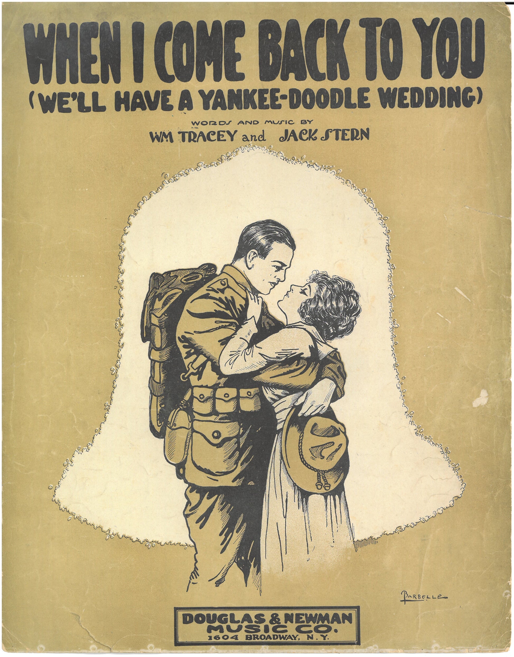 WHEN I COME BACK TO YOU by William Tracy & Jack Stern Vintage Sheet Music ©1918