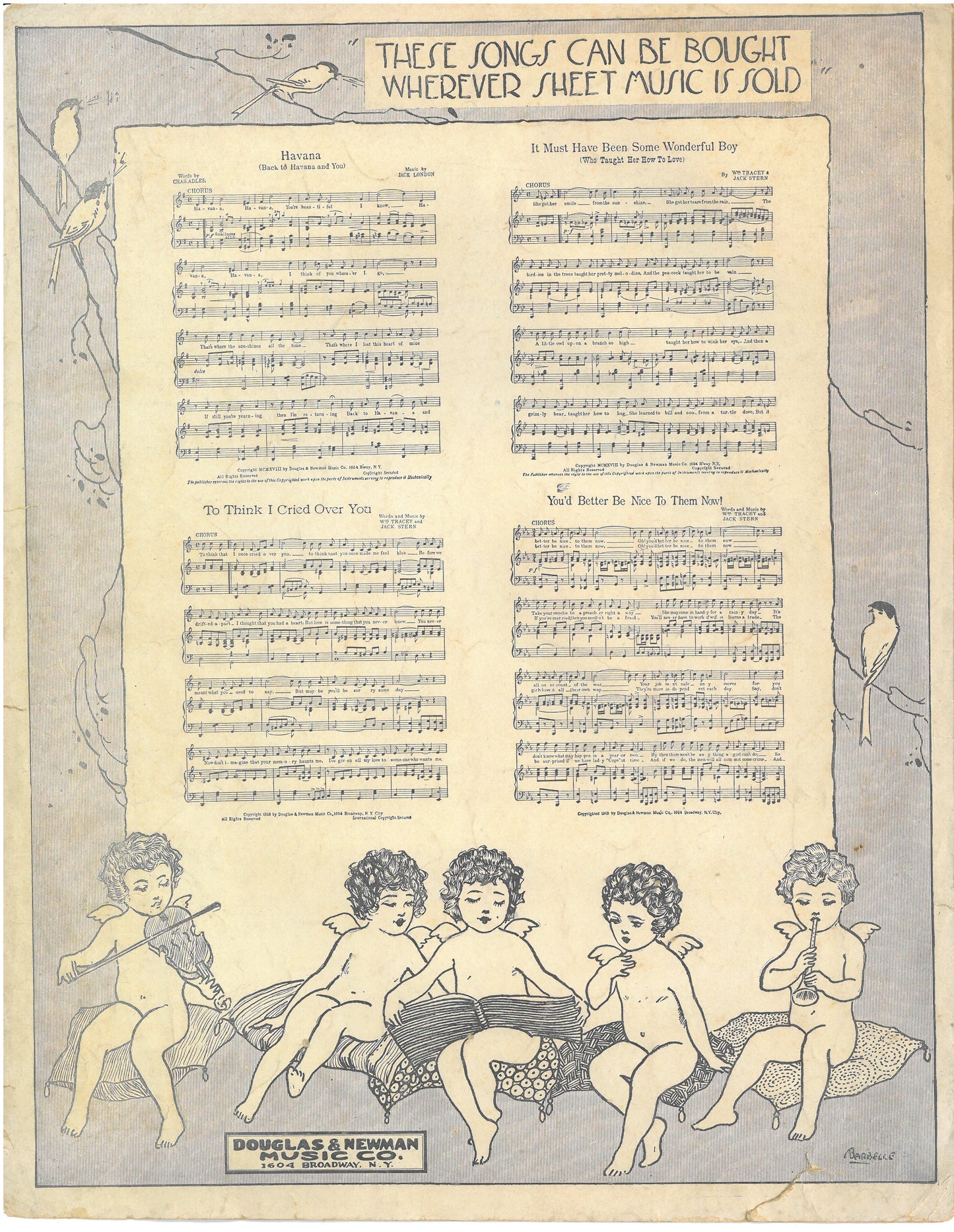 WHEN I COME BACK TO YOU by William Tracy & Jack Stern Vintage Sheet Music ©1918