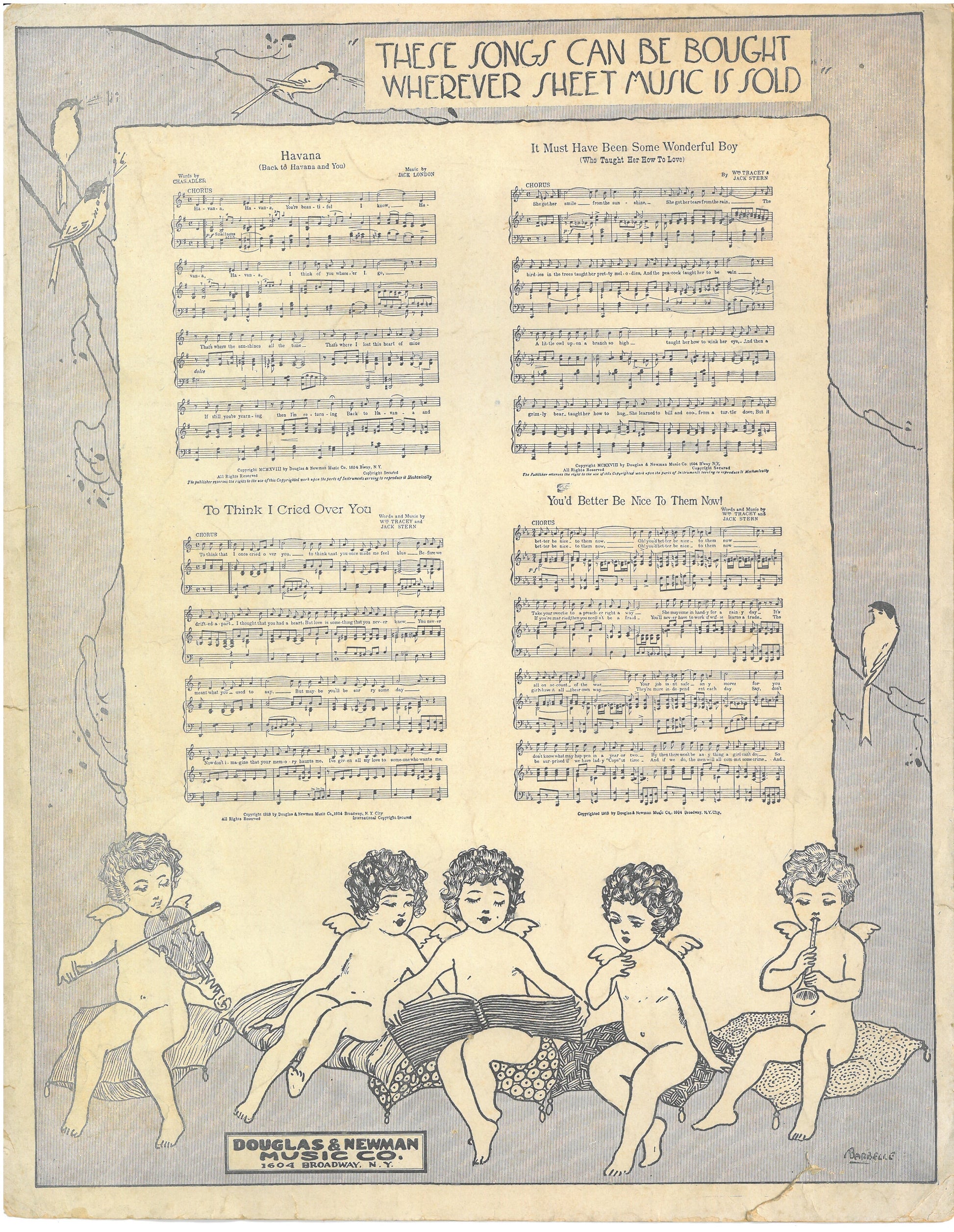 WHEN I COME BACK TO YOU by William Tracy & Jack Stern Vintage Sheet Music ©1918