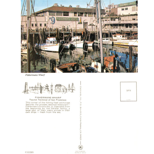 Fisherman’s Wharf – San Francisco Chrome Postcard C12285 Front and Back