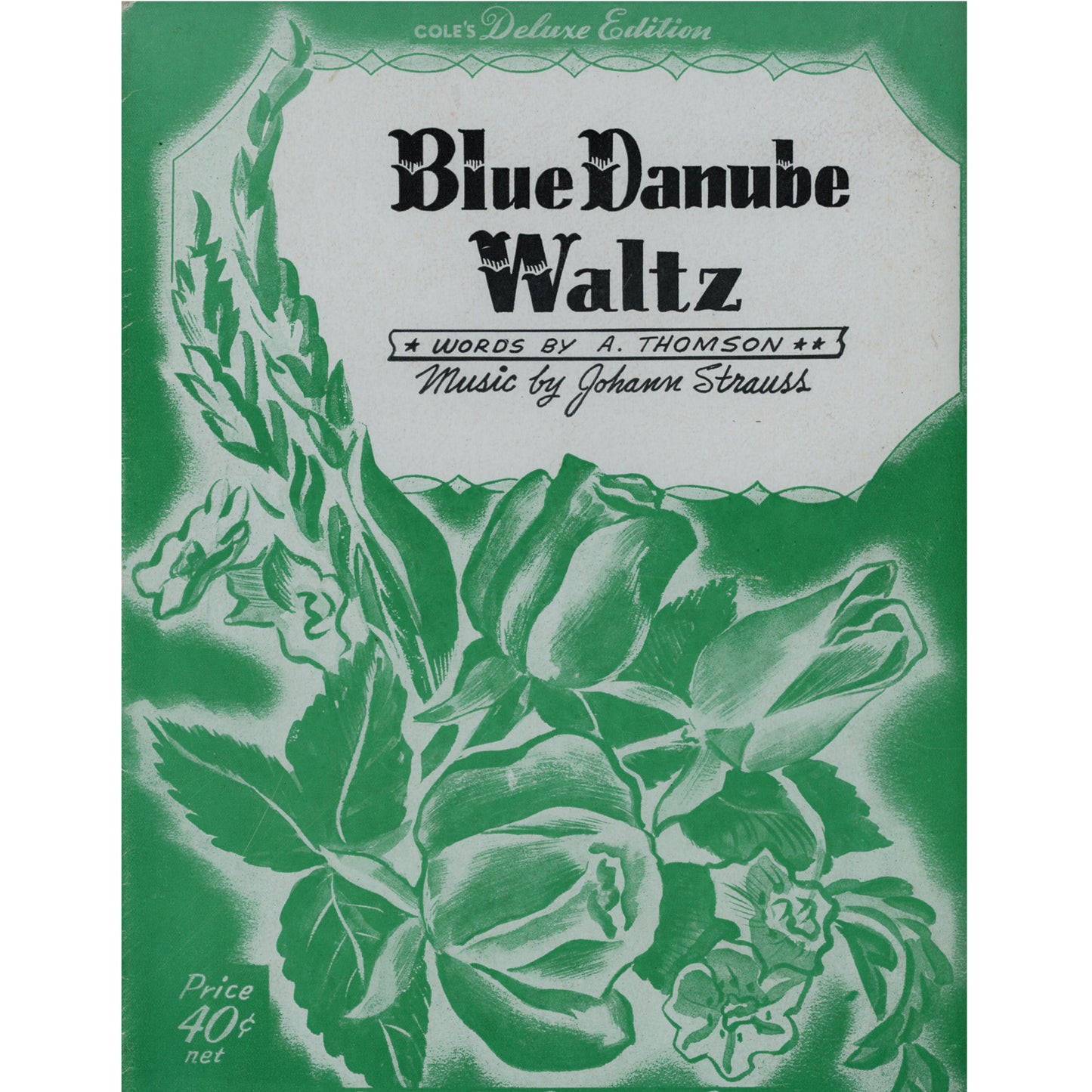 BLUE DANUBE WALTZ Music by Johann Straus Sheet Music ©1942