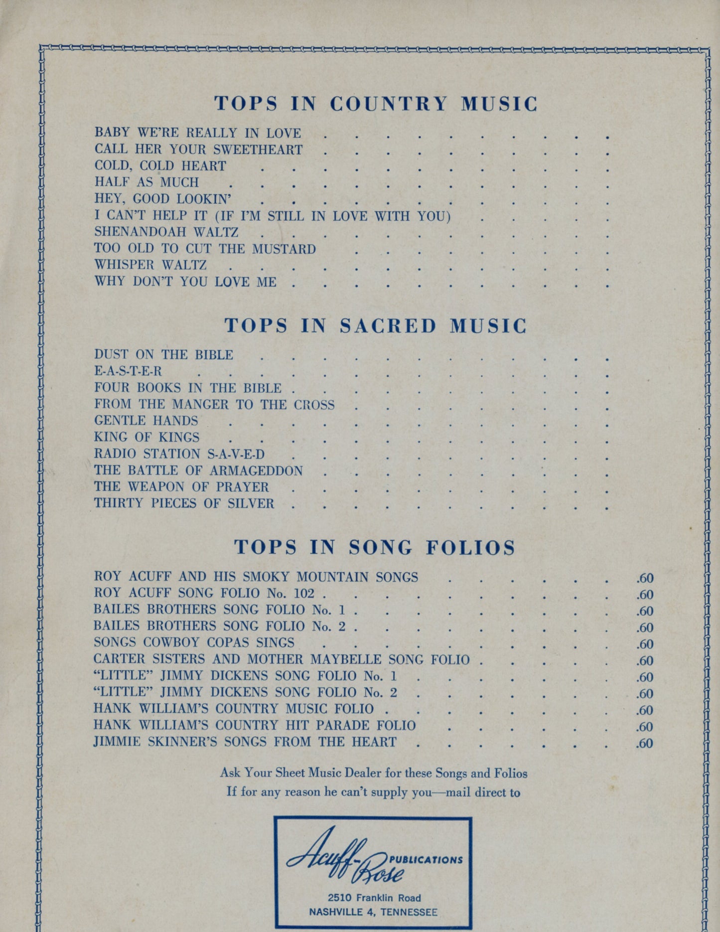 FROM THE MANGER TO THE CROSS Vintage Sheet Music by Odell McLeod ©1950