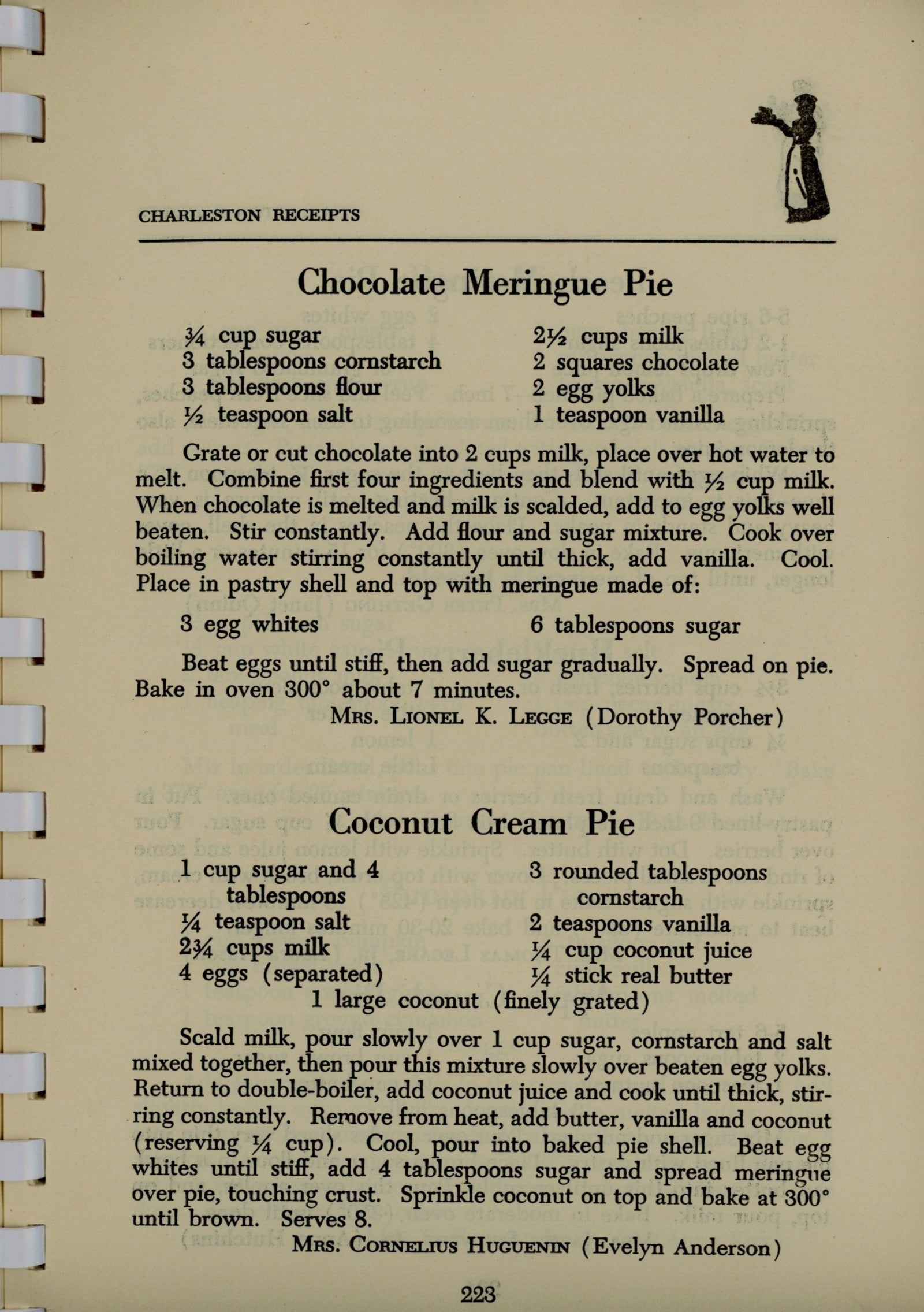 CHARLESTON RECEIPTS | Junior League of Charleston 1950 ©1968 Dessert Recipe Sample