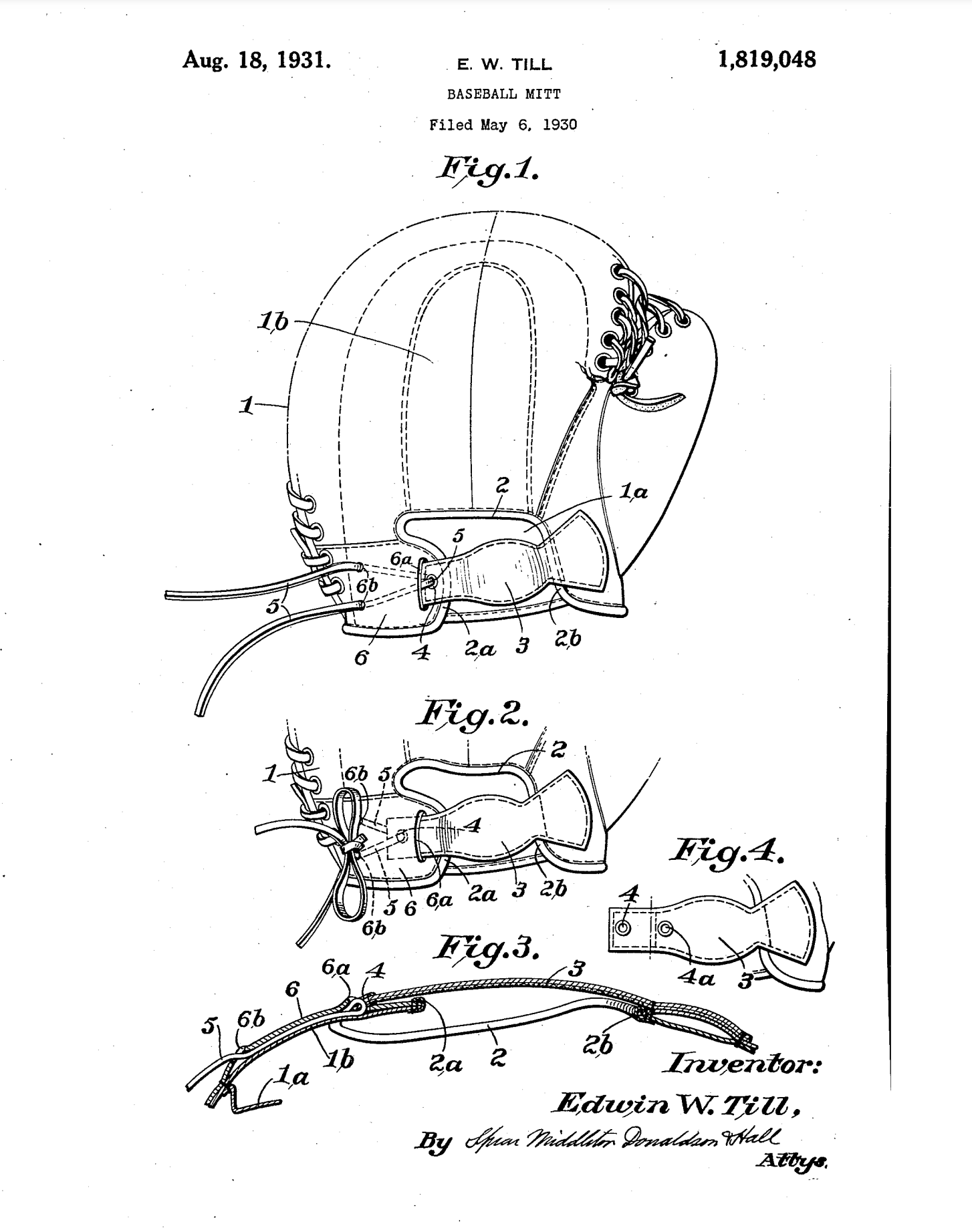 John J. McCarthy A.J. REACH Baseball Mitt #261 Patent Pending Circa 1930