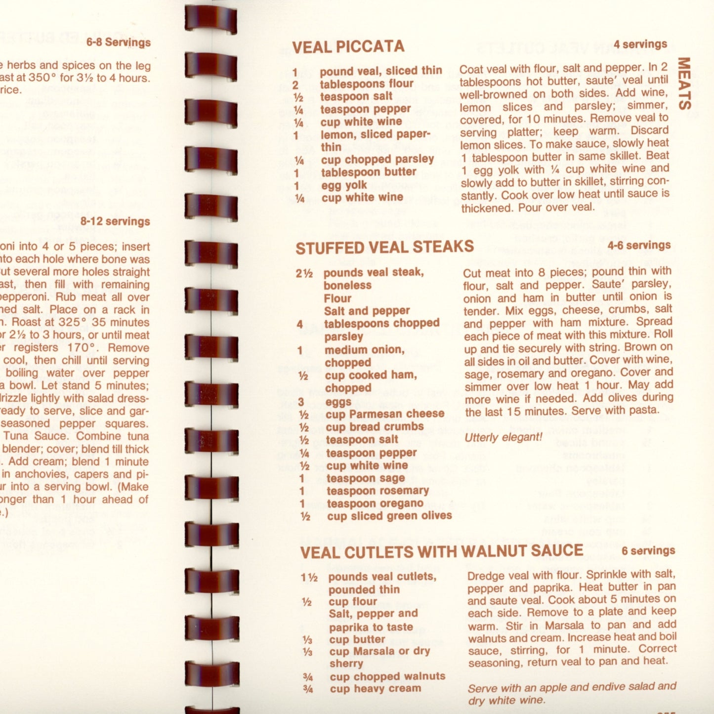 SIMPLY SIMPÁTICO | Junior League of Albuquerque ©1981 Recipe Veal Sample