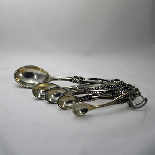 ANTHROPOLOGIE Five-Piece Measuring Spoon Set Attached on Safety Pin Holder
