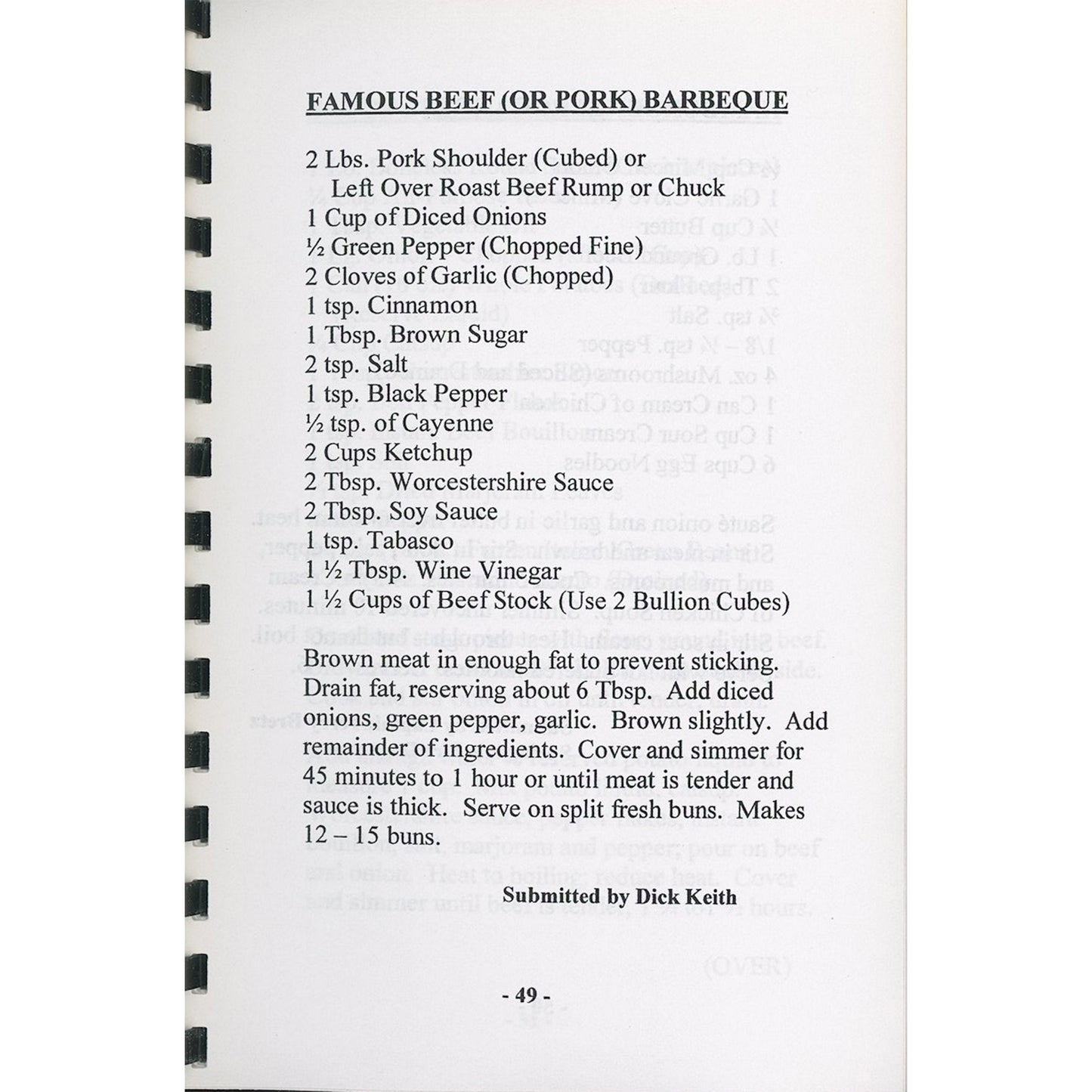 Springdale Bicentennial community cookbook with 275+ recipes, local artwork, and contributor names. 2006 comb‑bound edition (BBQ Recipe)