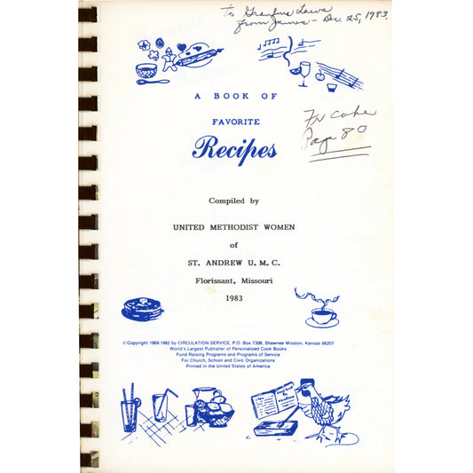Book of Favorite Recipes – St. Andrew United Methodist Church - Florissant, Missouri (1983)